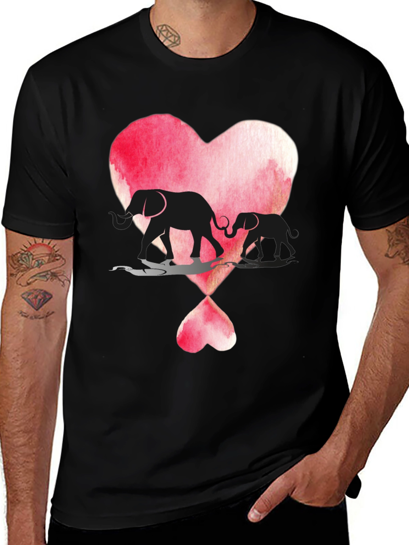 Variant 26 of Elephant Love Heart Graphic T-Shirt