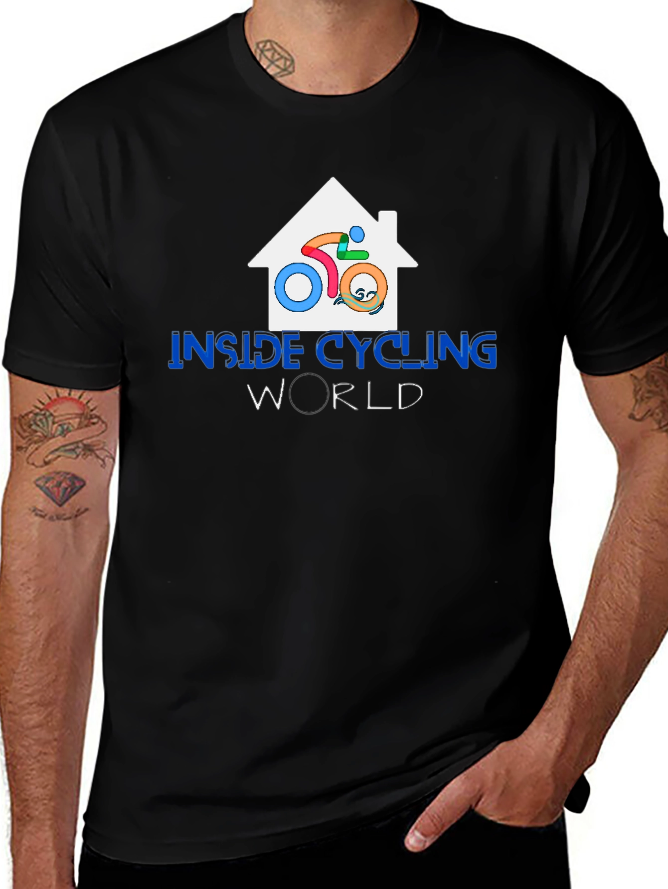 Variant 8 of Inside Cycling World Black Graphic Tee