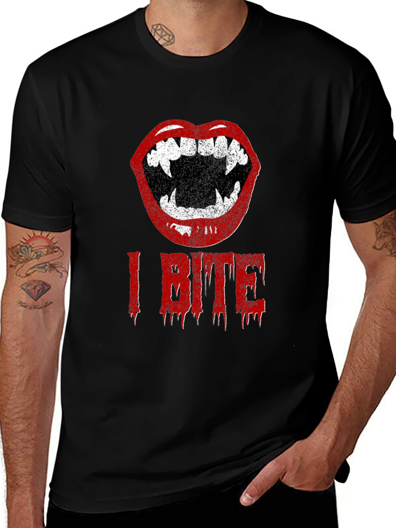 I Bite Vampire Lips Halloween T-Shirt