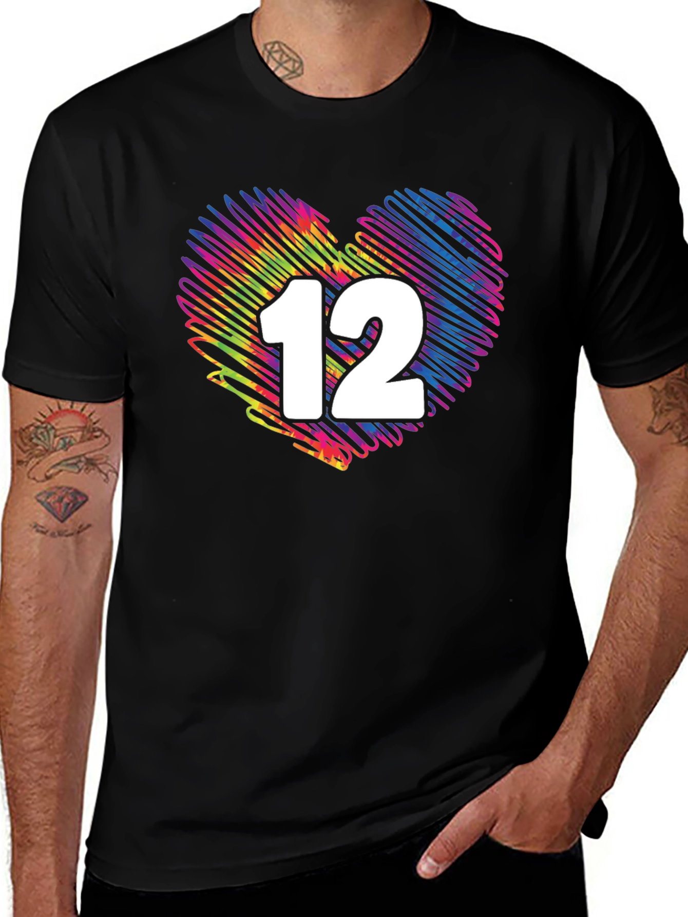 Variant 28 of Heart 12 Graphic Tee - Fun Colorful Design