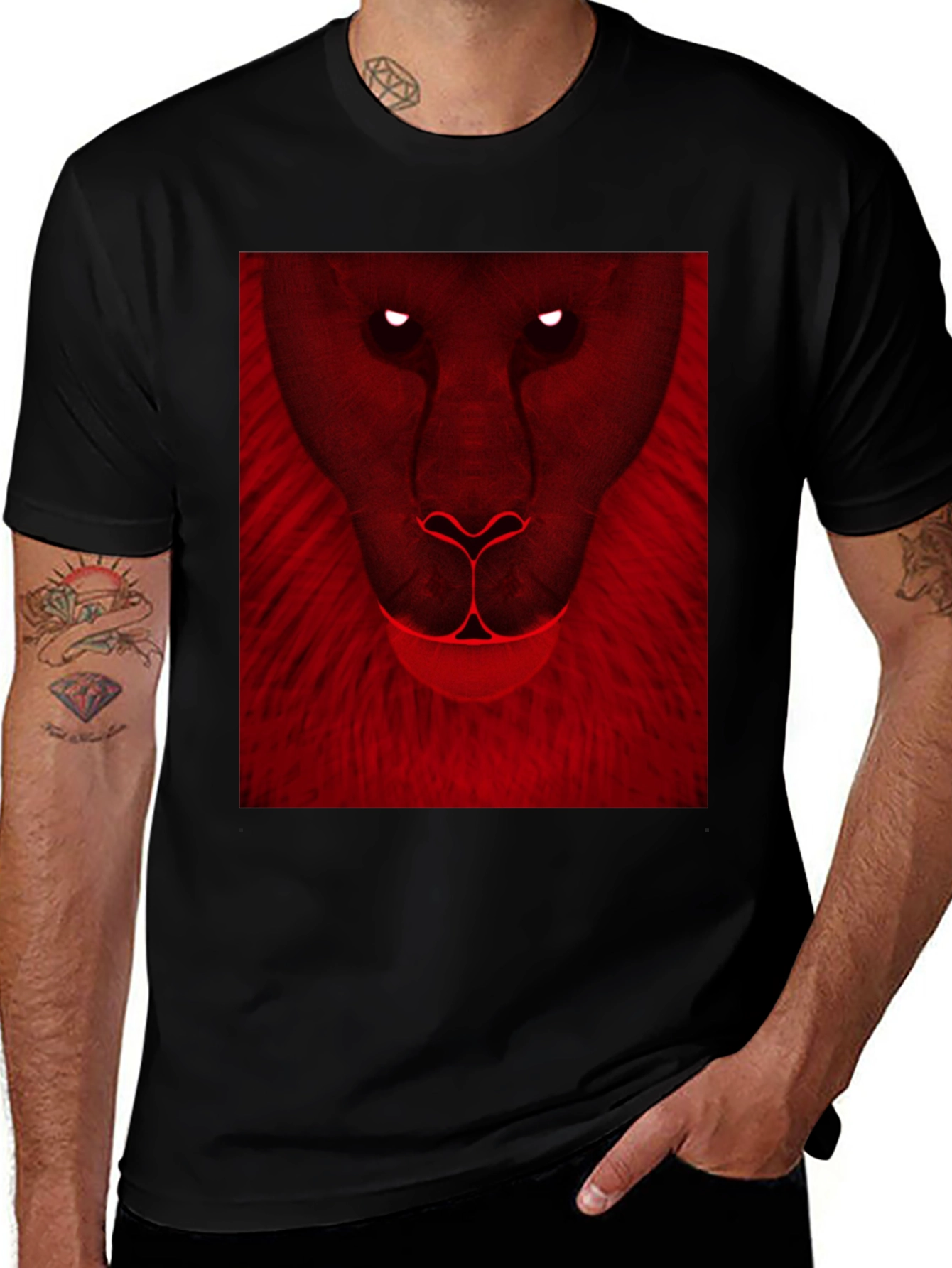 Variant 12 of Red Lion Graphic Black T-Shirt