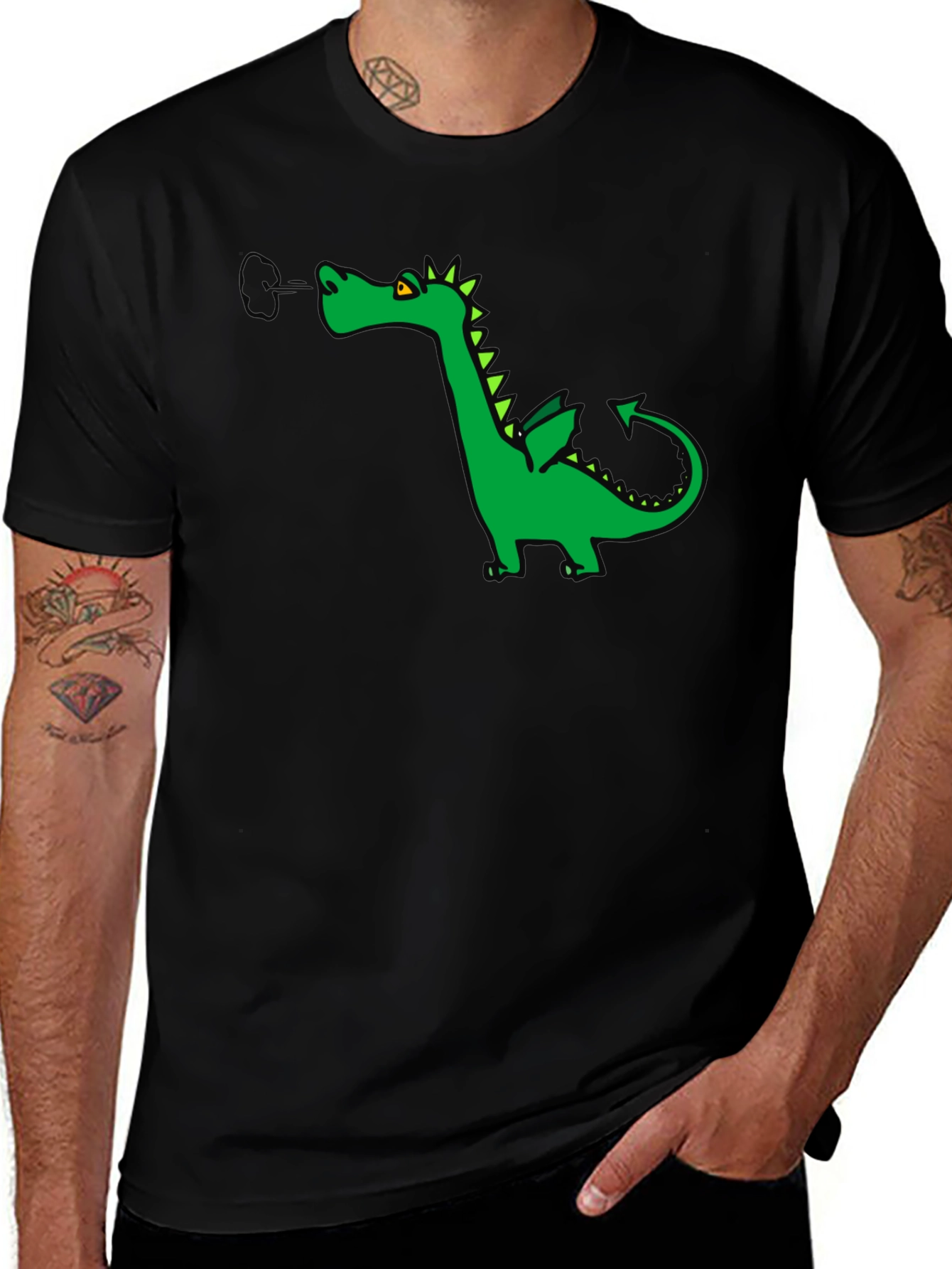 Variant 13 of Dragon Graphic Tee - Casual Black T-Shirt