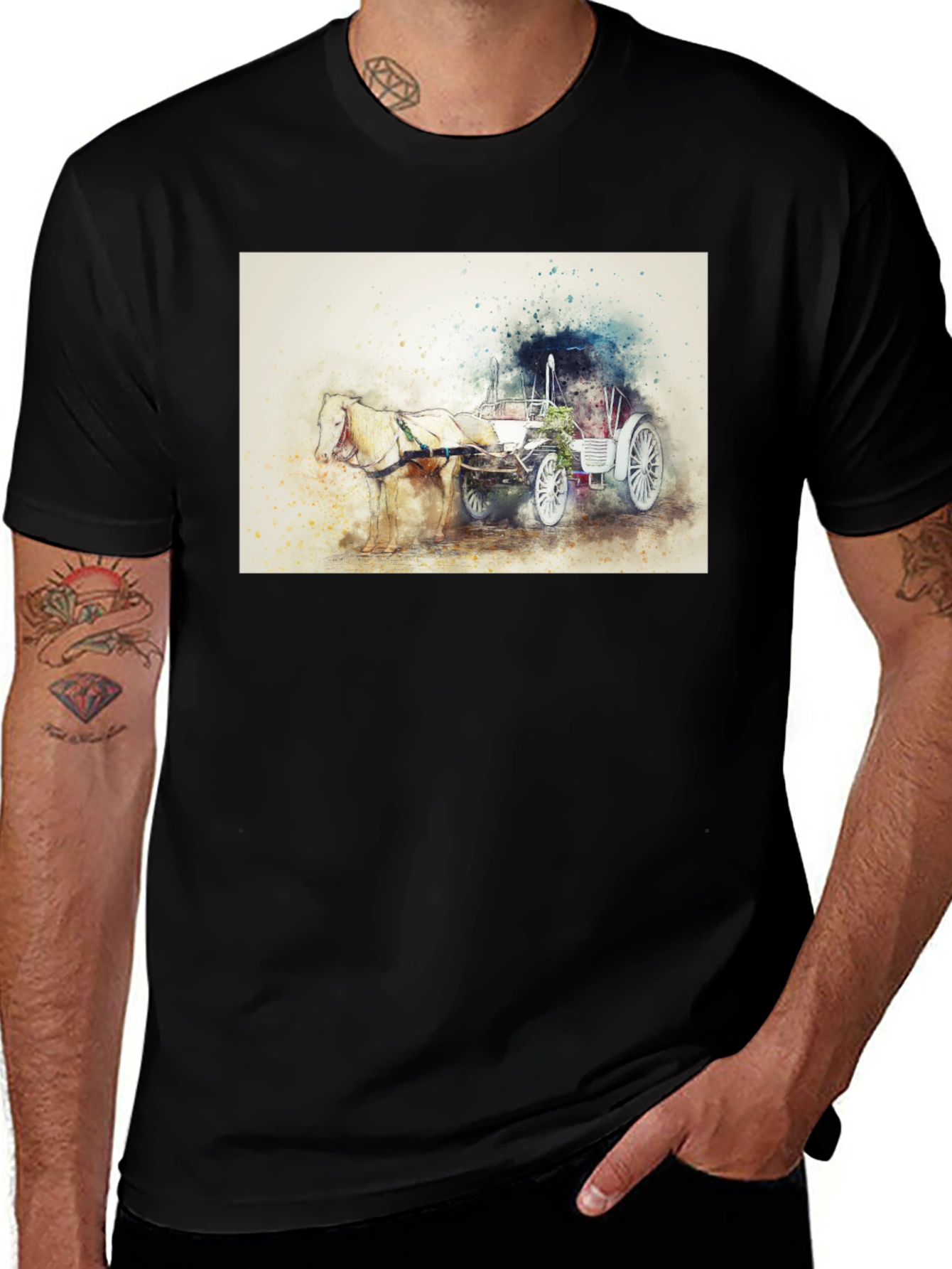 Variant 10 of Horse & Carriage T-Shirt - Artistic Design
