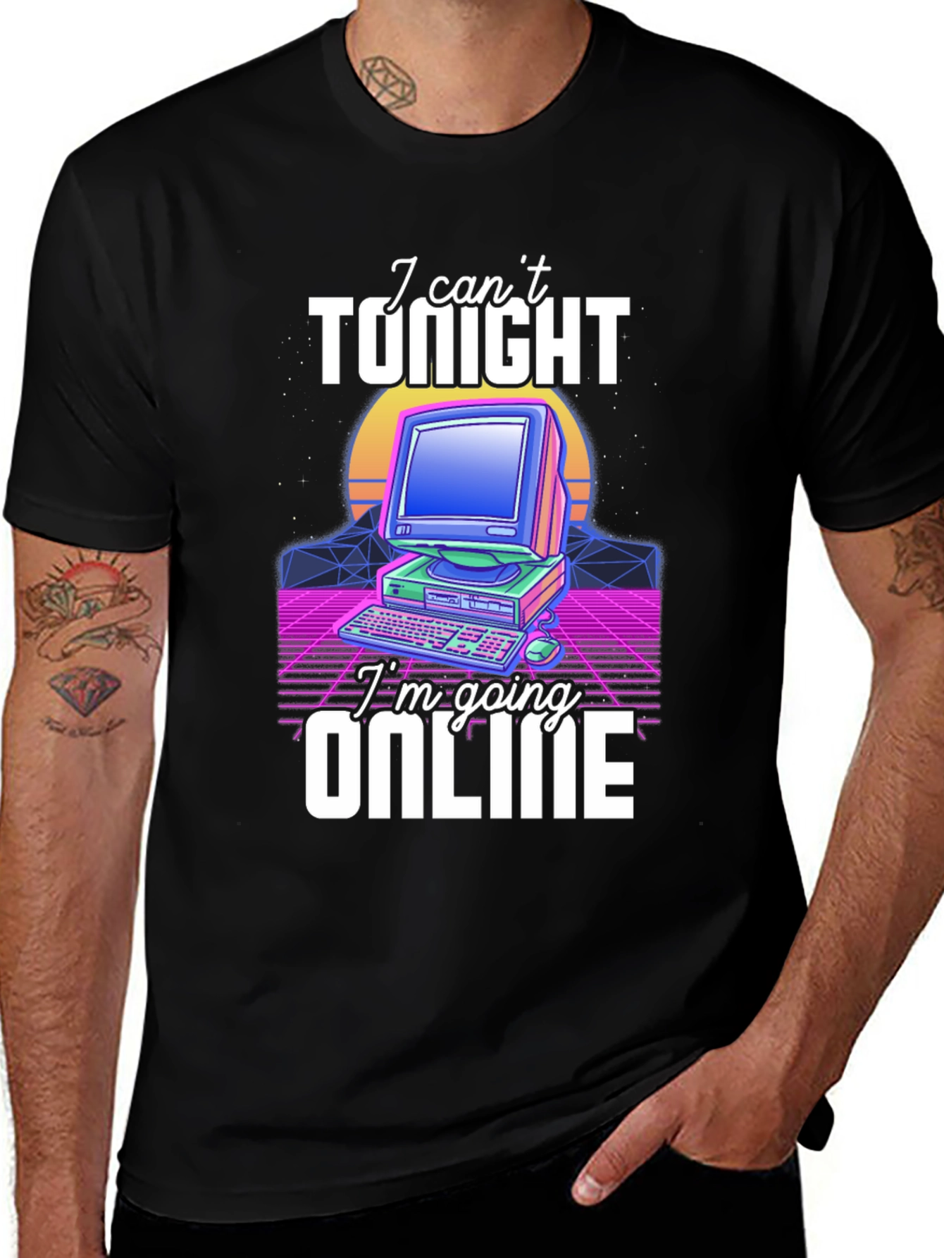 Variant 27 of Retro Computer T-Shirt - I Can't Tonight, Online