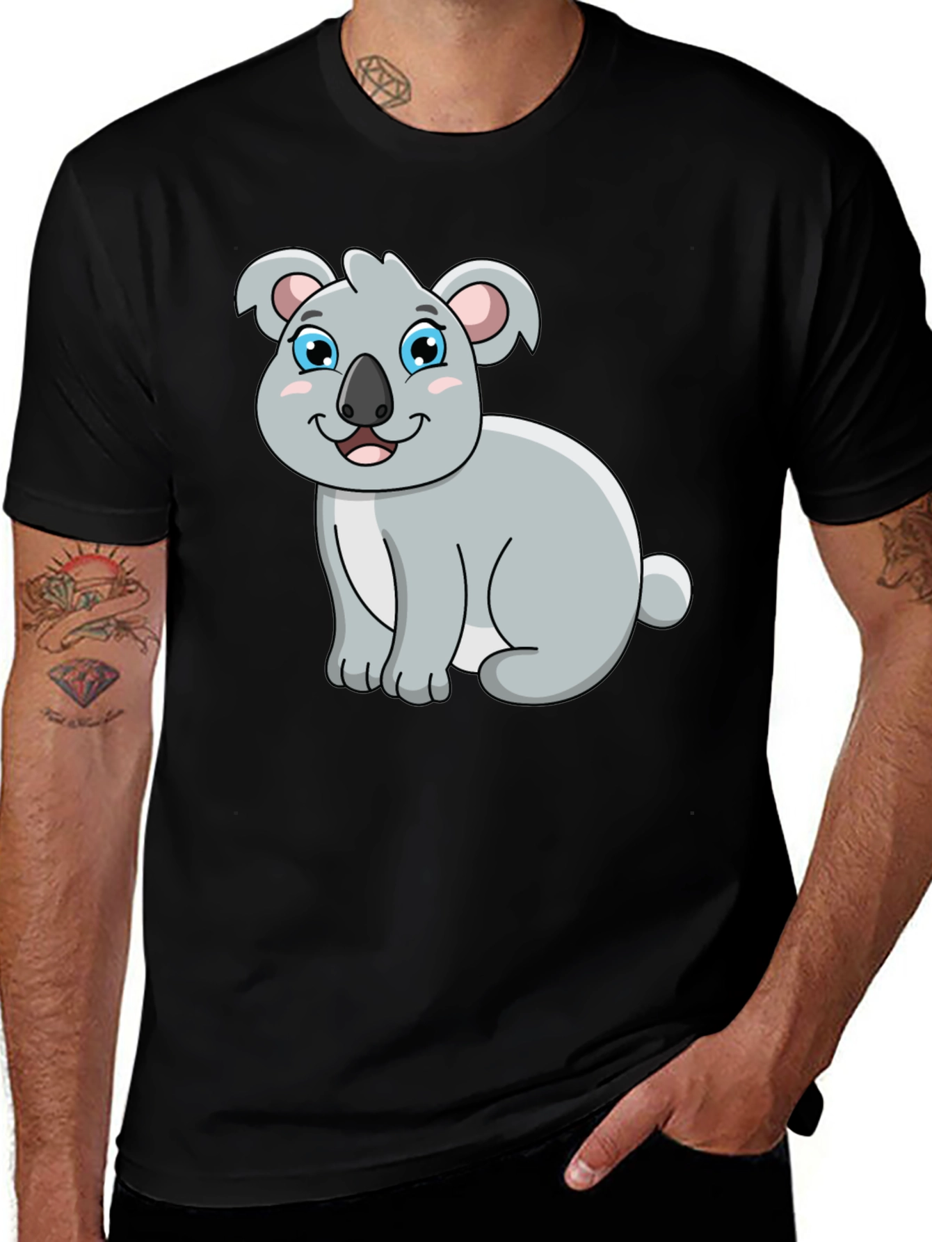 Variant 28 of Cute Koala Bear Graphic Tee - Black Unisex T-Shirt
