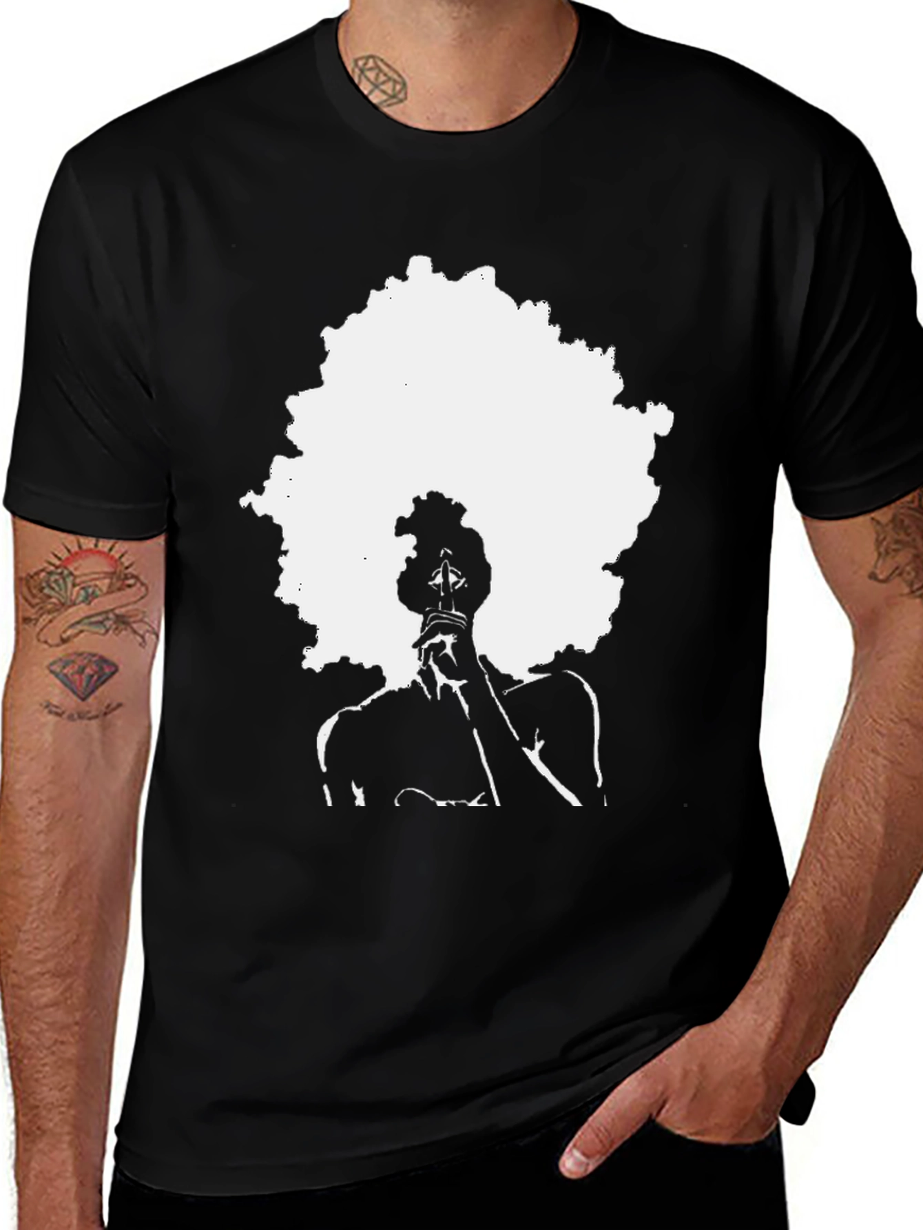 Variant 8 of Afro Silhouette Graphic Print Tee