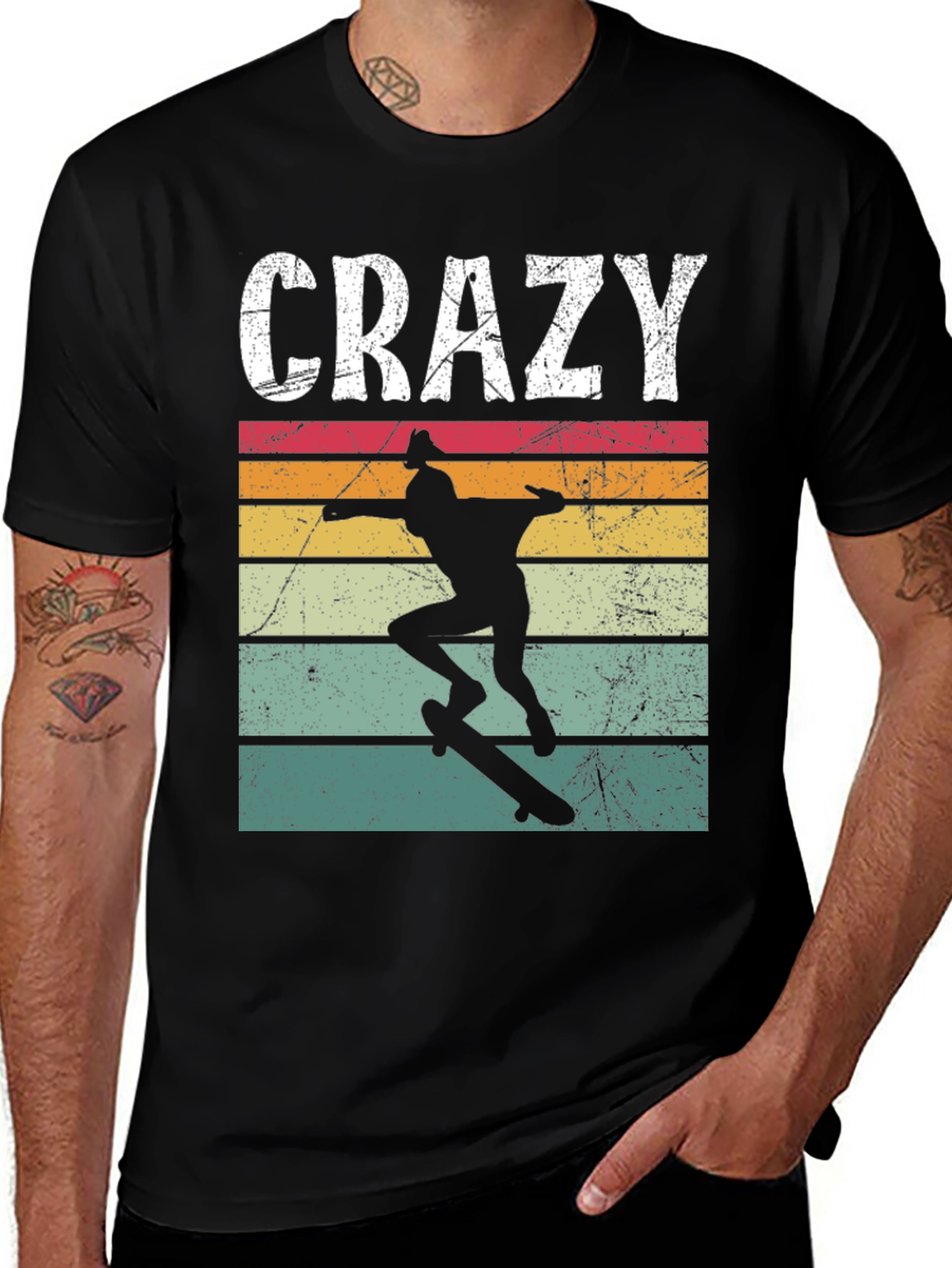Variant 19 of Crazy Skater Tee - Retro Style