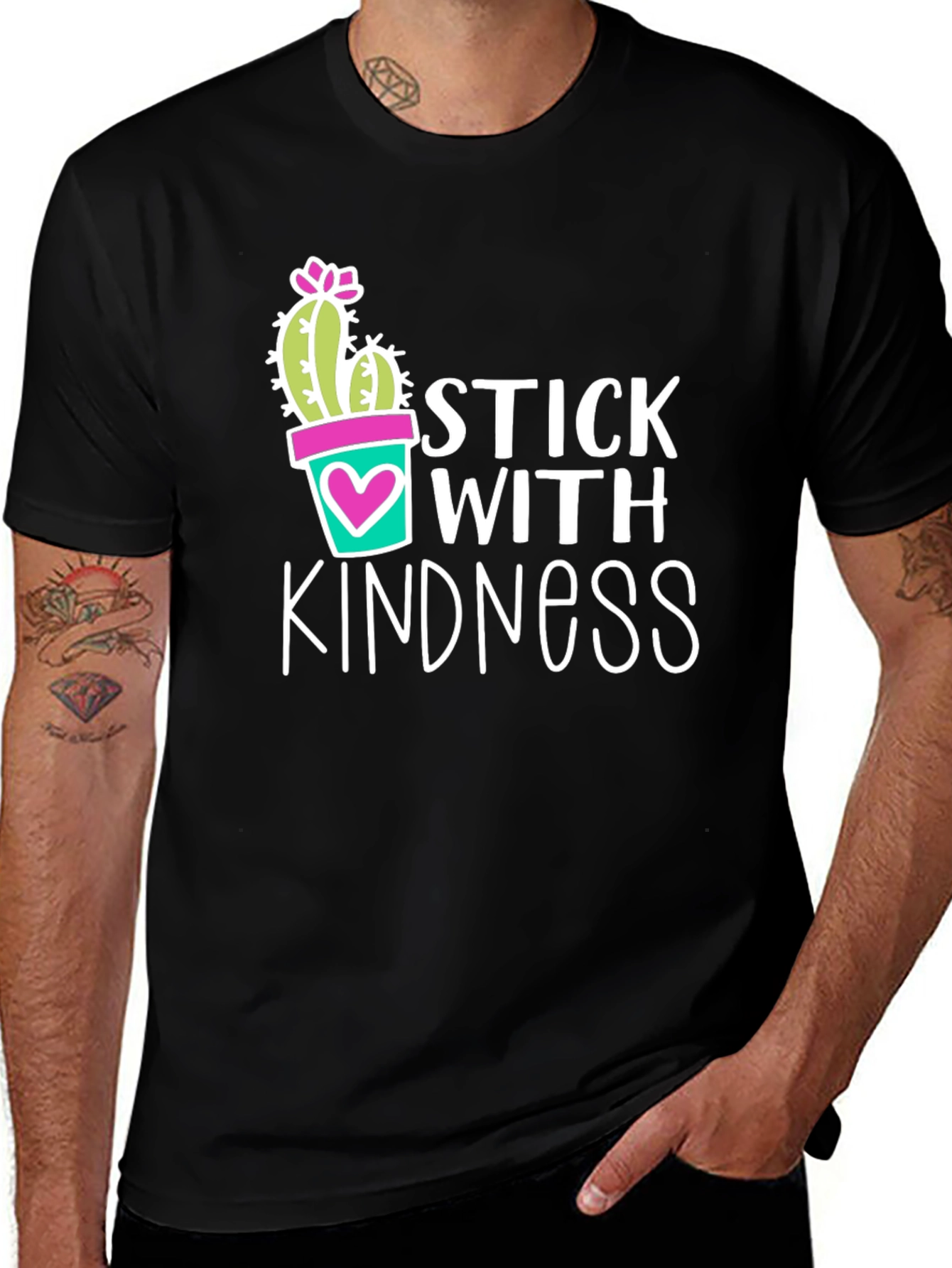 Variant 16 of Stick With Kindness T-Shirt - Positive Graphic Tee
