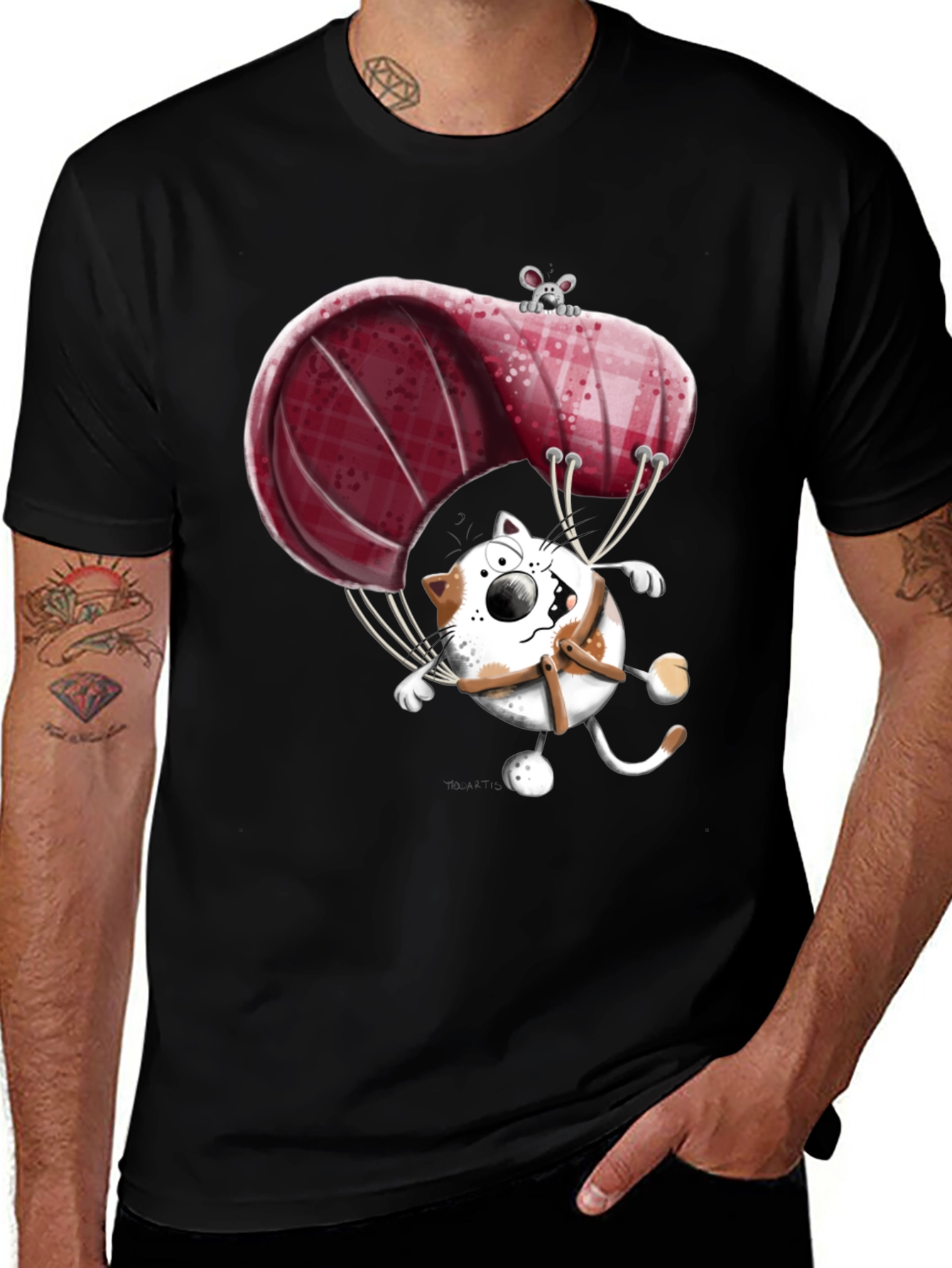 Variant 20 of Funny Cat & Mouse Parachute Graphic Tee