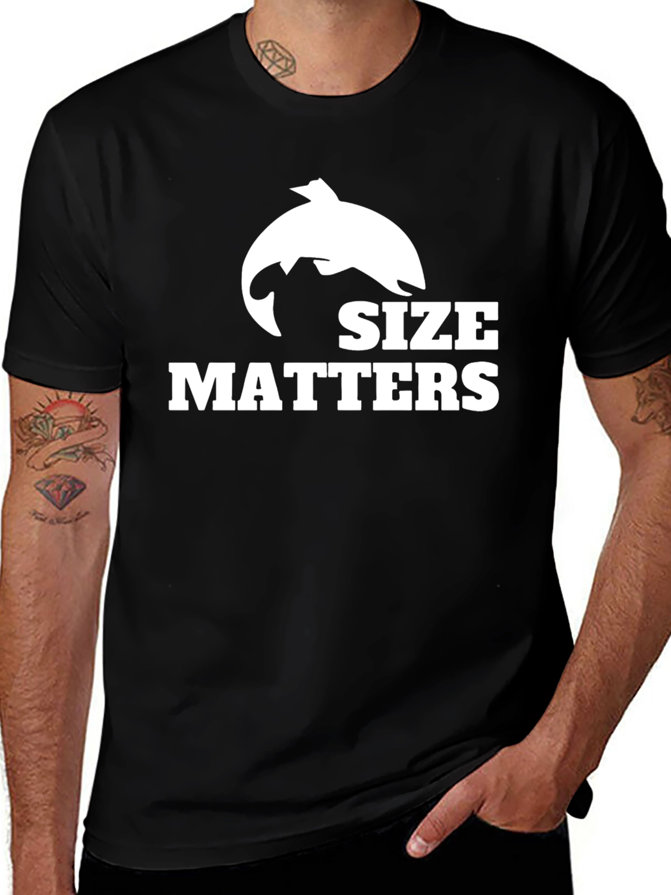 Black Size Matters Fishing T-Shirt - Black main image