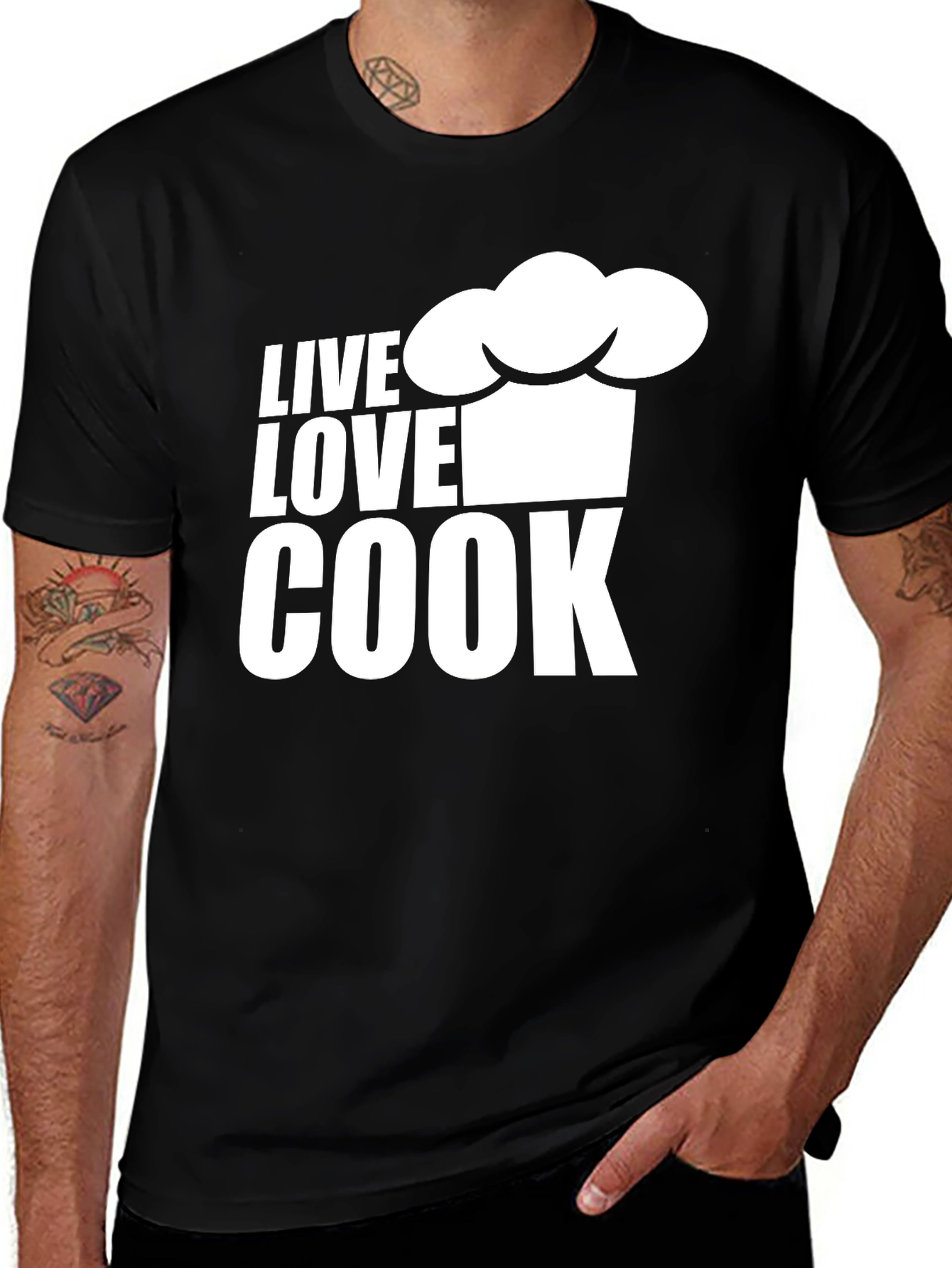 Live, Love, Cook T-Shirt - Chef's Passion