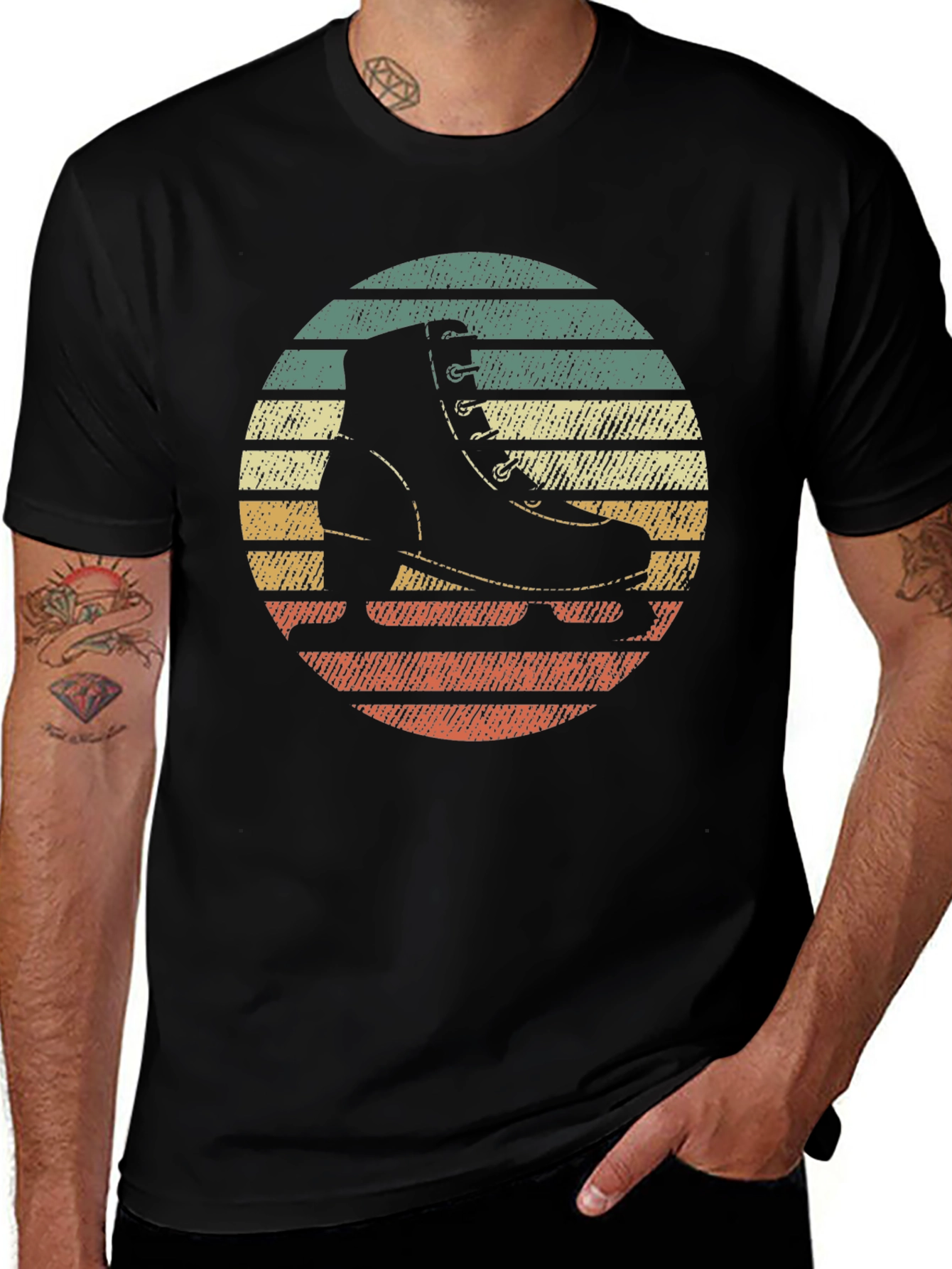 Variant 20 of Retro Roller Skate T-Shirt - Vintage Sunset Design