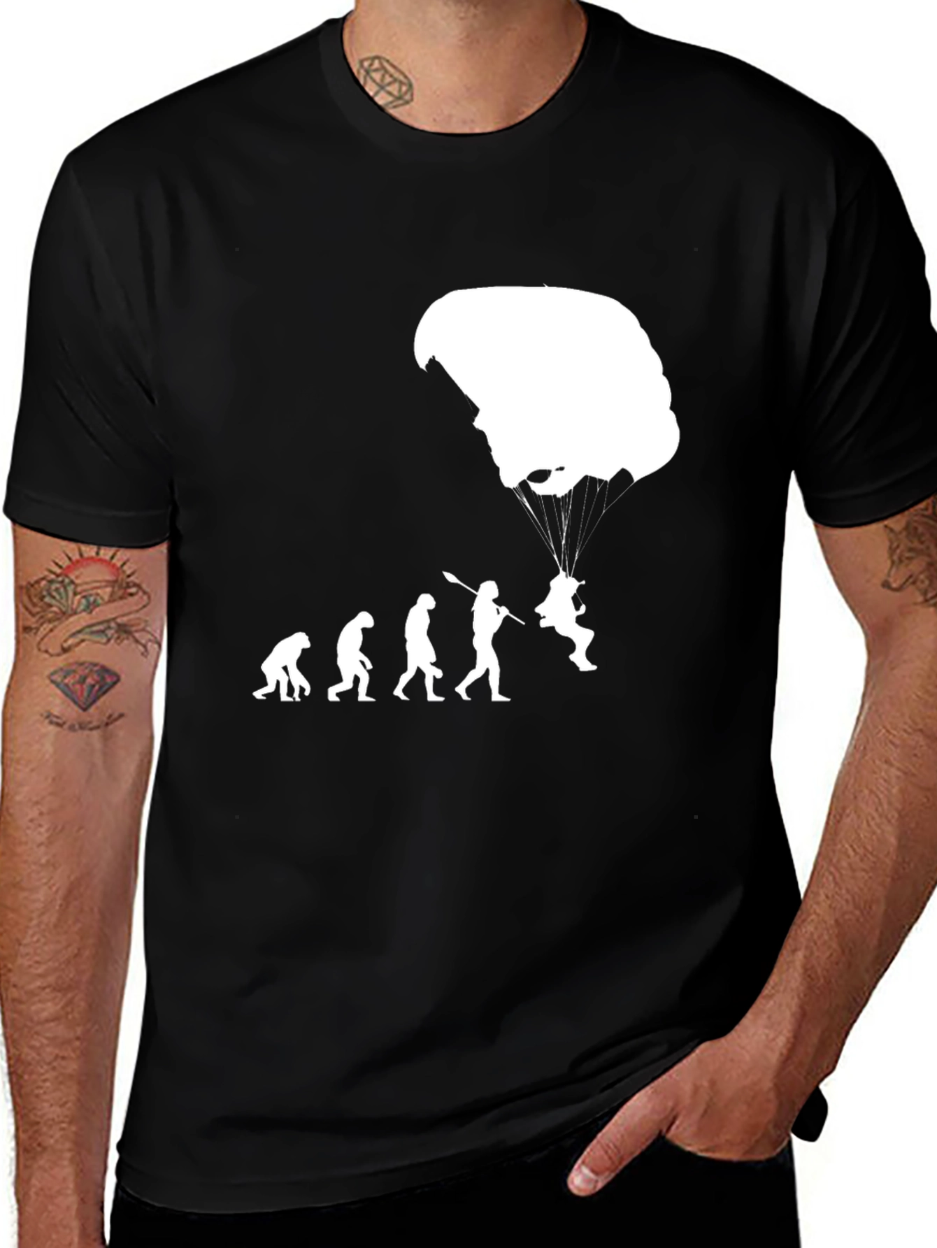 Variant 9 of Evolution of Parachuting T-Shirt