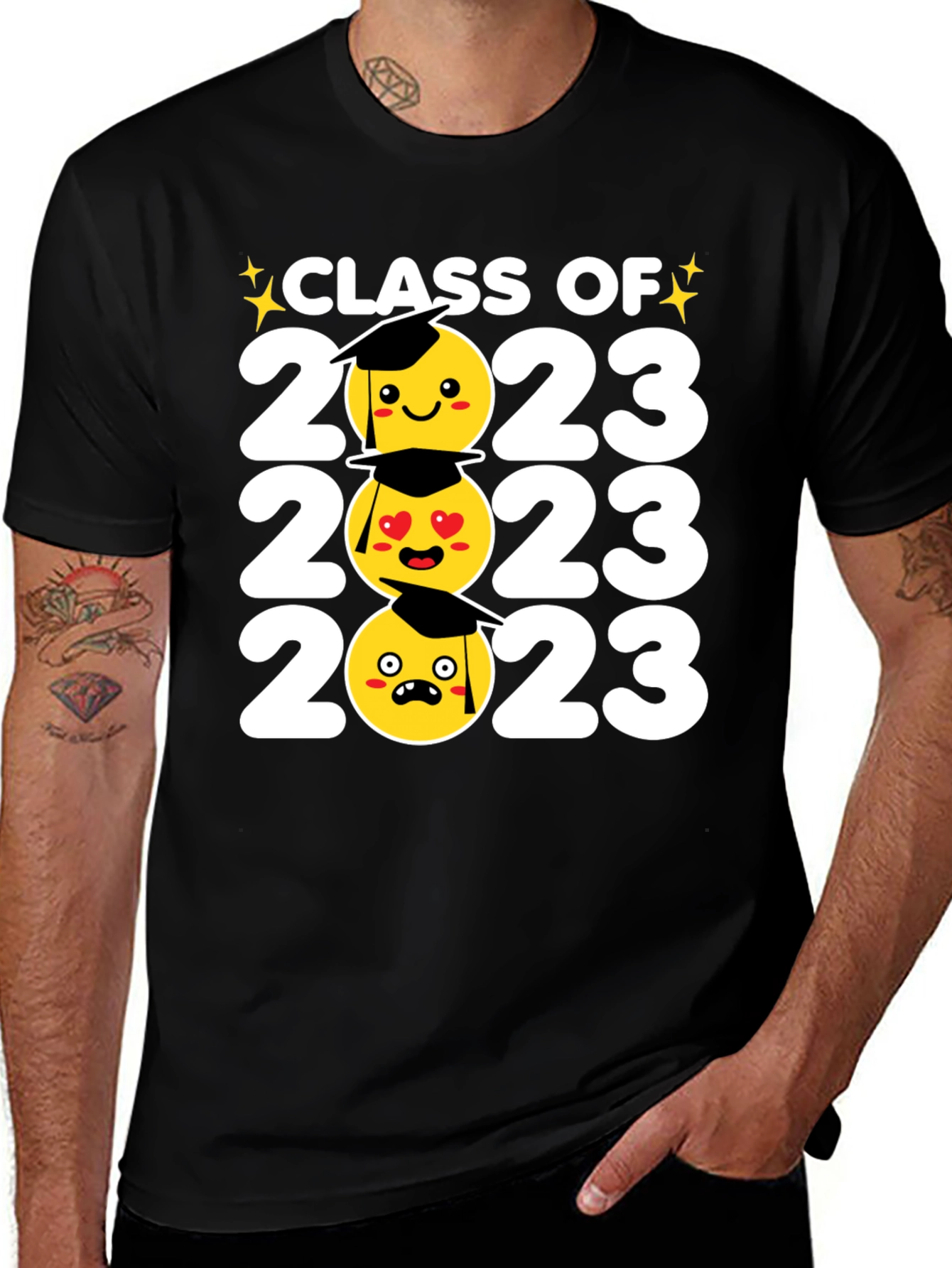 Variant 16 of Class of 2023 Emoji Graduation T-Shirt