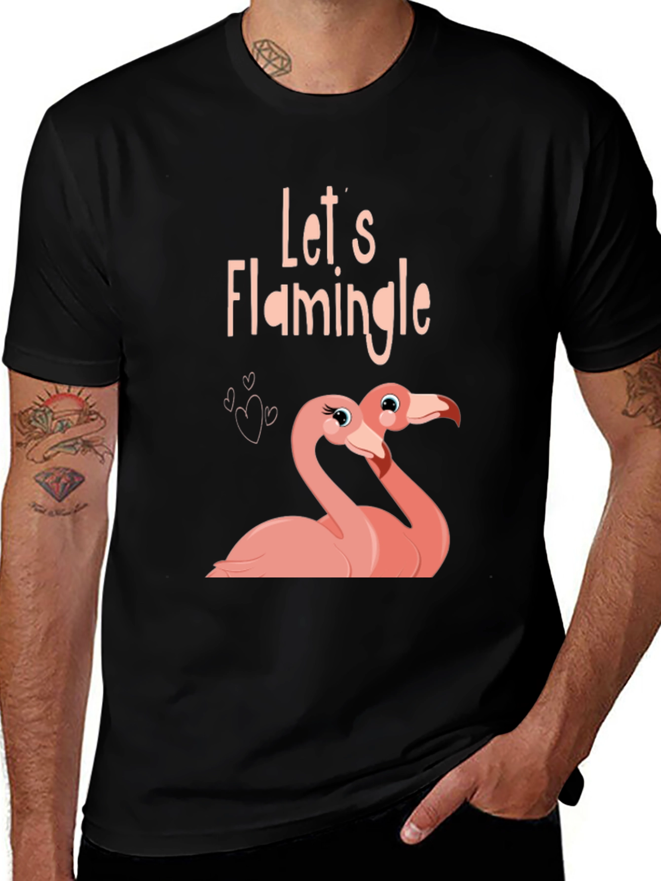 Variant 22 of Let's Flamingle Black T-Shirt