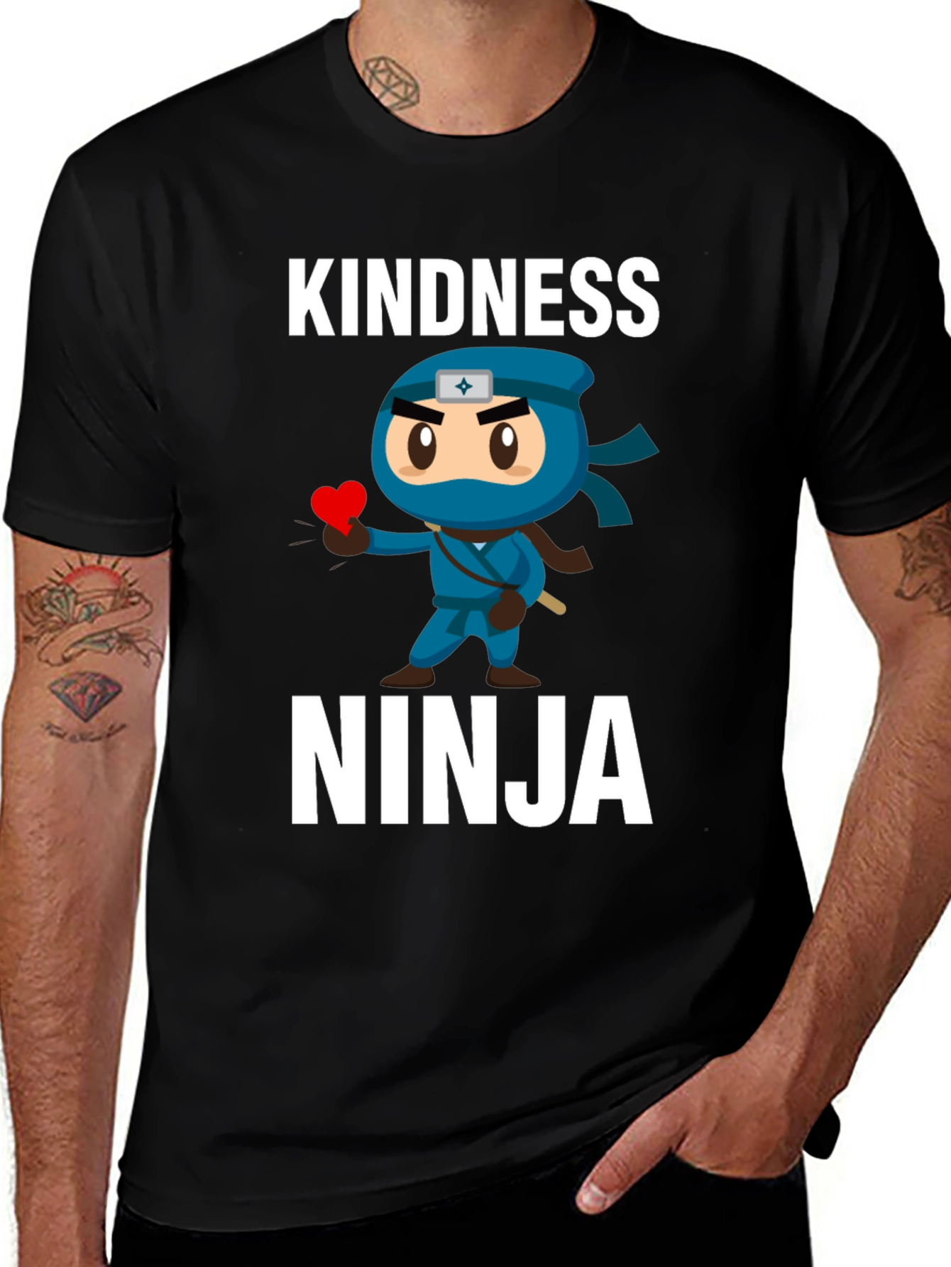 Variant 19 of Kindness Ninja T-Shirt - Black Graphic Tee