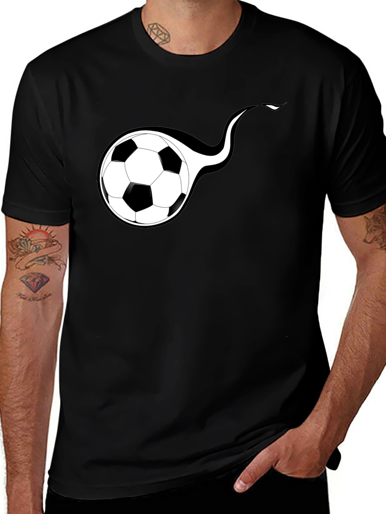 Variant 20 of Soccer Ball Graphic Tee - Black