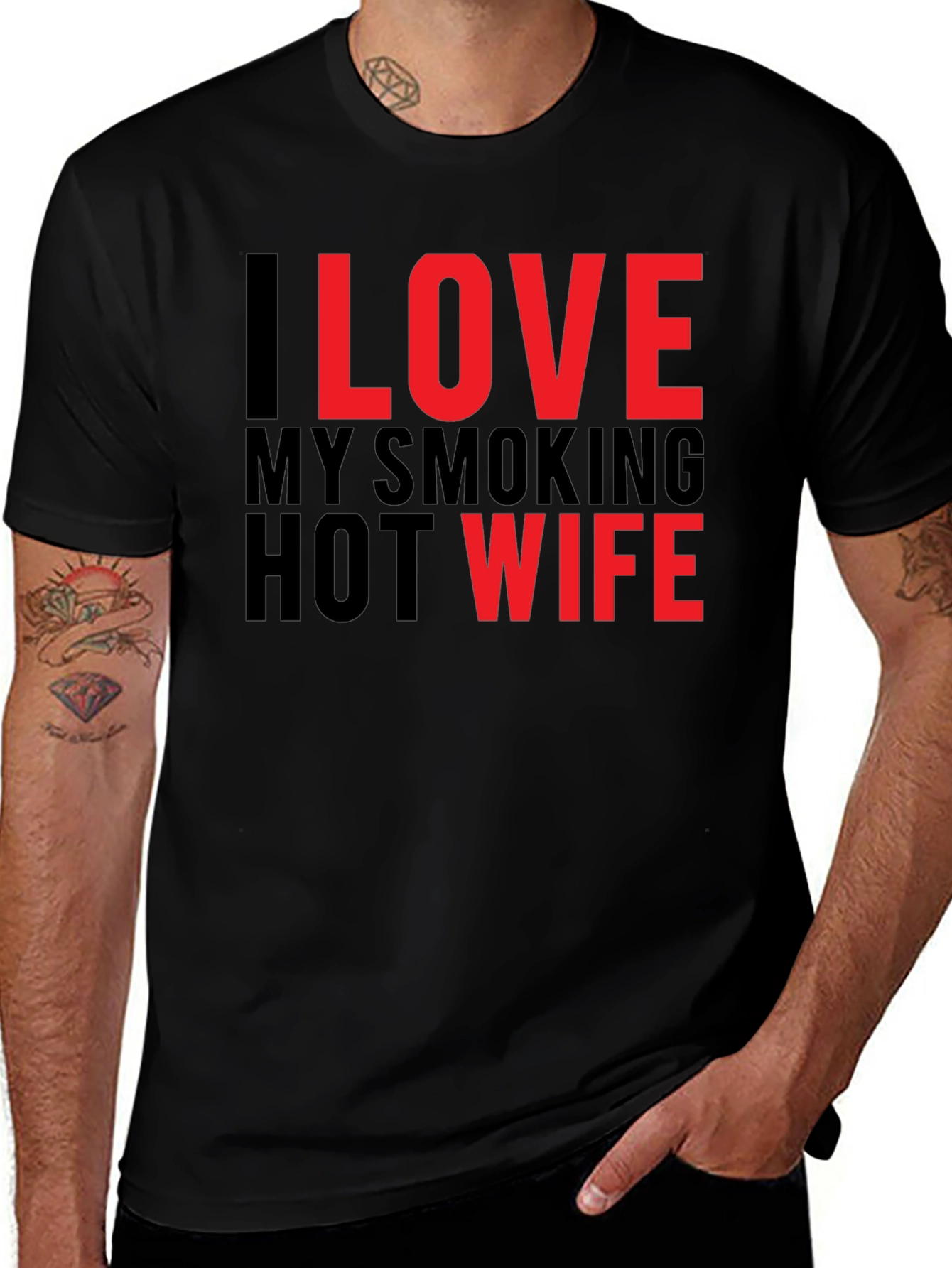 Variant 22 of I Love My Smoking Hot Wife T-Shirt - Novelty Graphic Tee