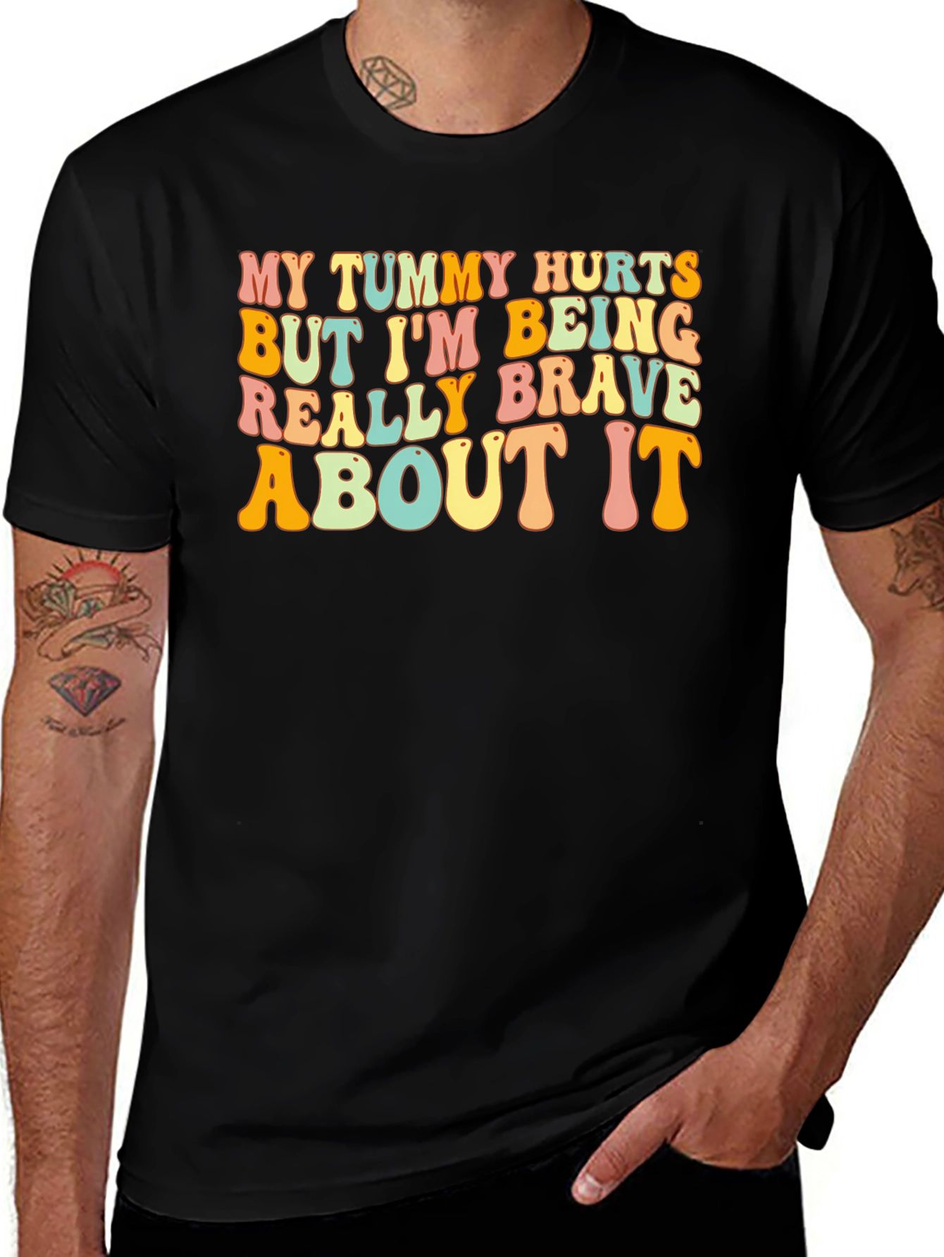 Variant 13 of Funny Tummy Hurts Brave T-Shirt