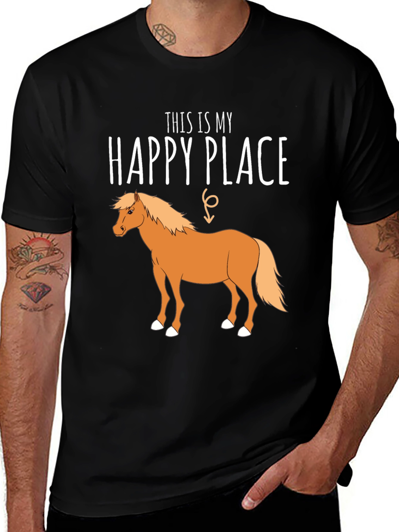 Variant 9 of Happy Place Horse Graphic T-Shirt