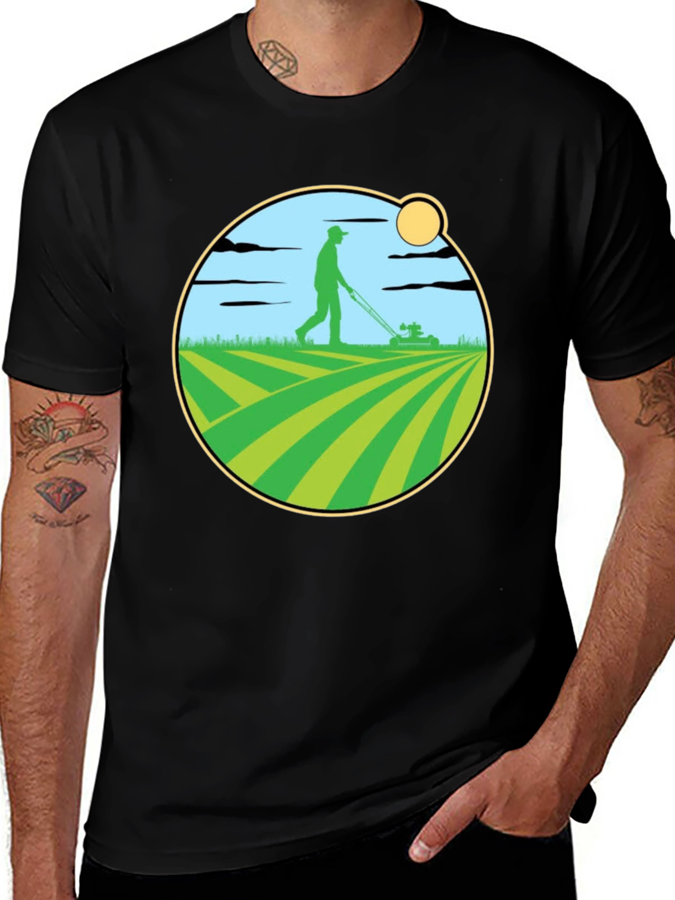 Variant 23 of Lawn Mowing Graphic T-Shirt