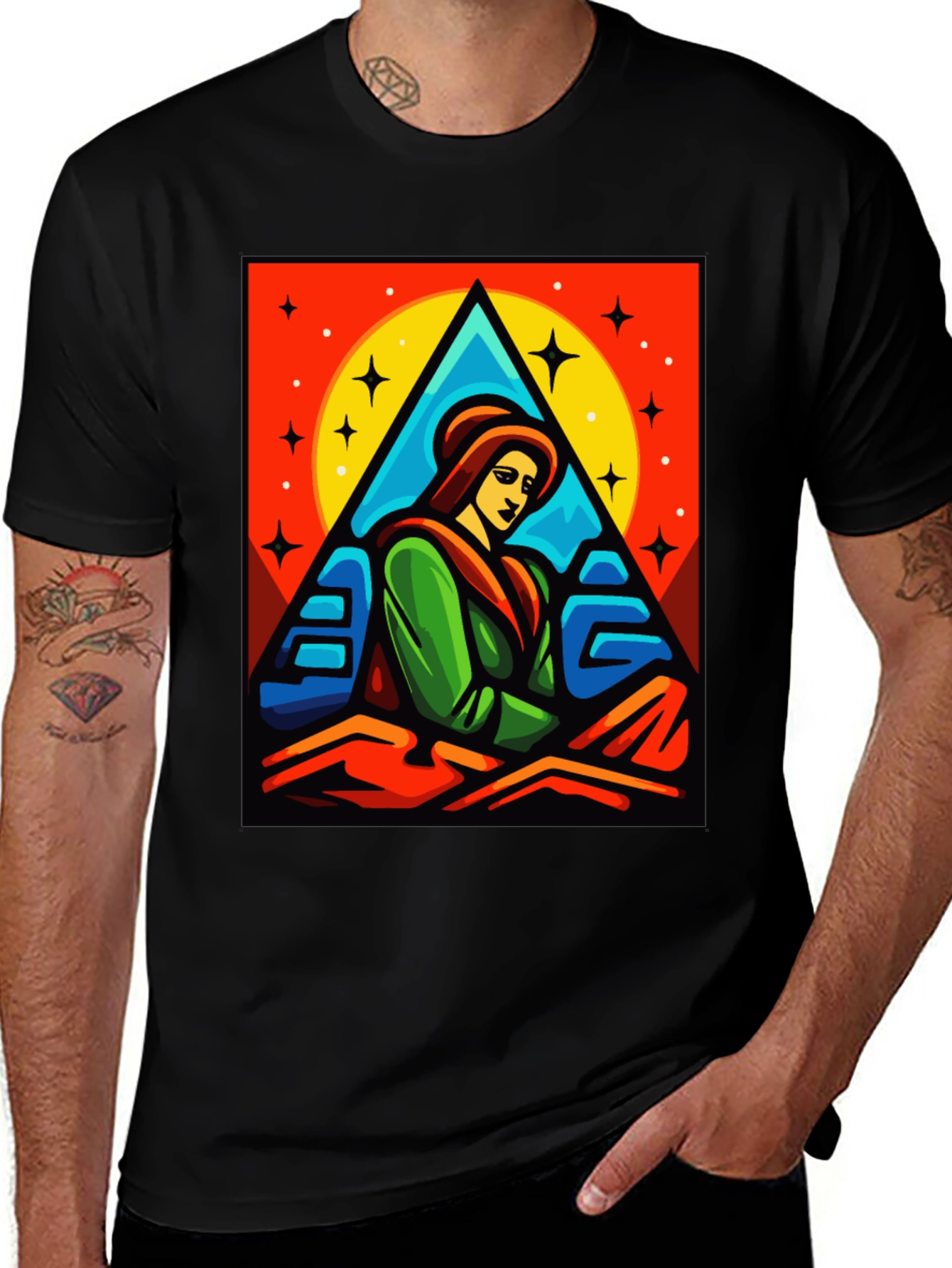 Variant 5 of Artistic Graphic Tee - Women in Triangle