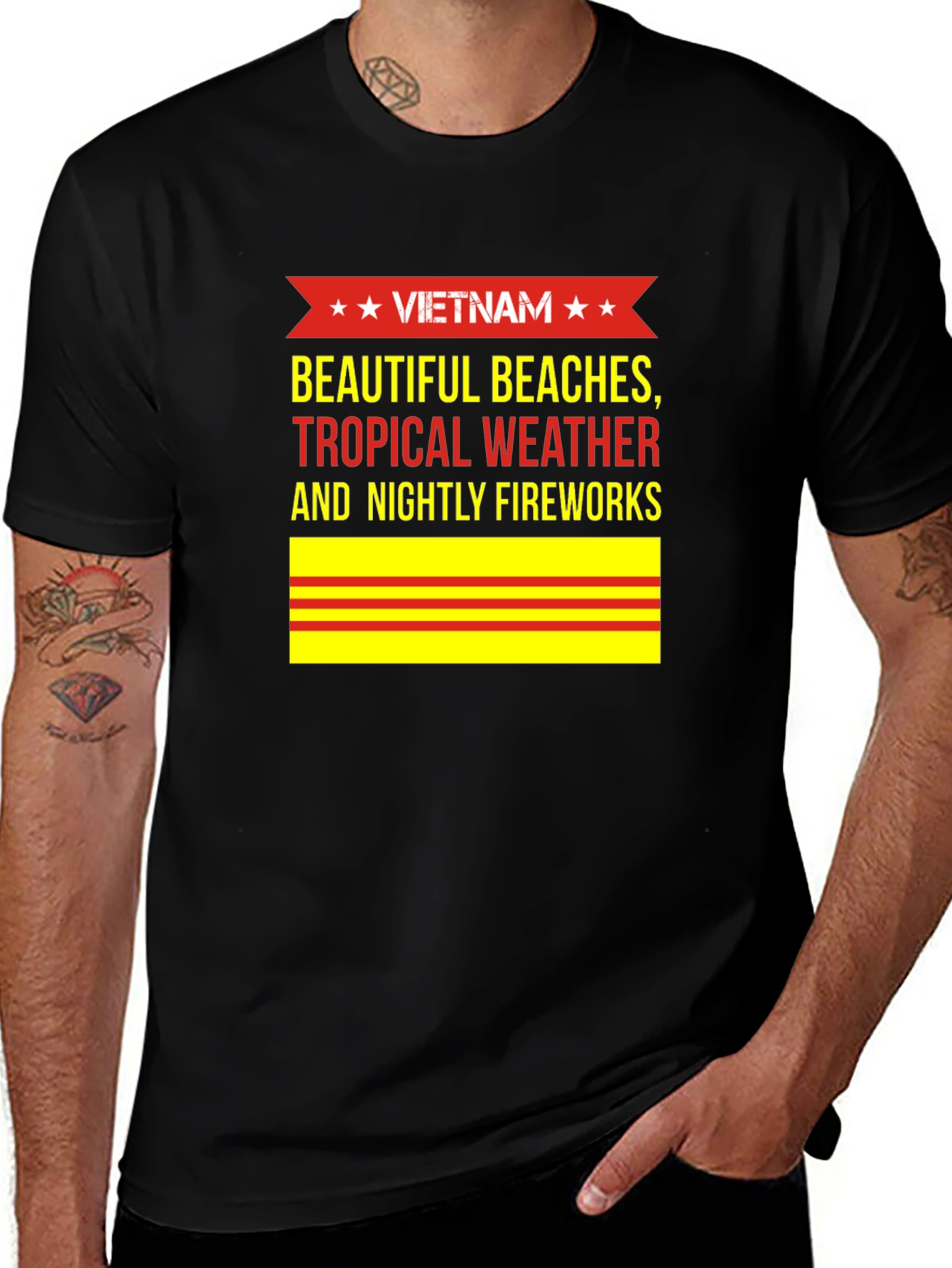Vietnam Beaches T-Shirt - Tropical Weather & Fireworks