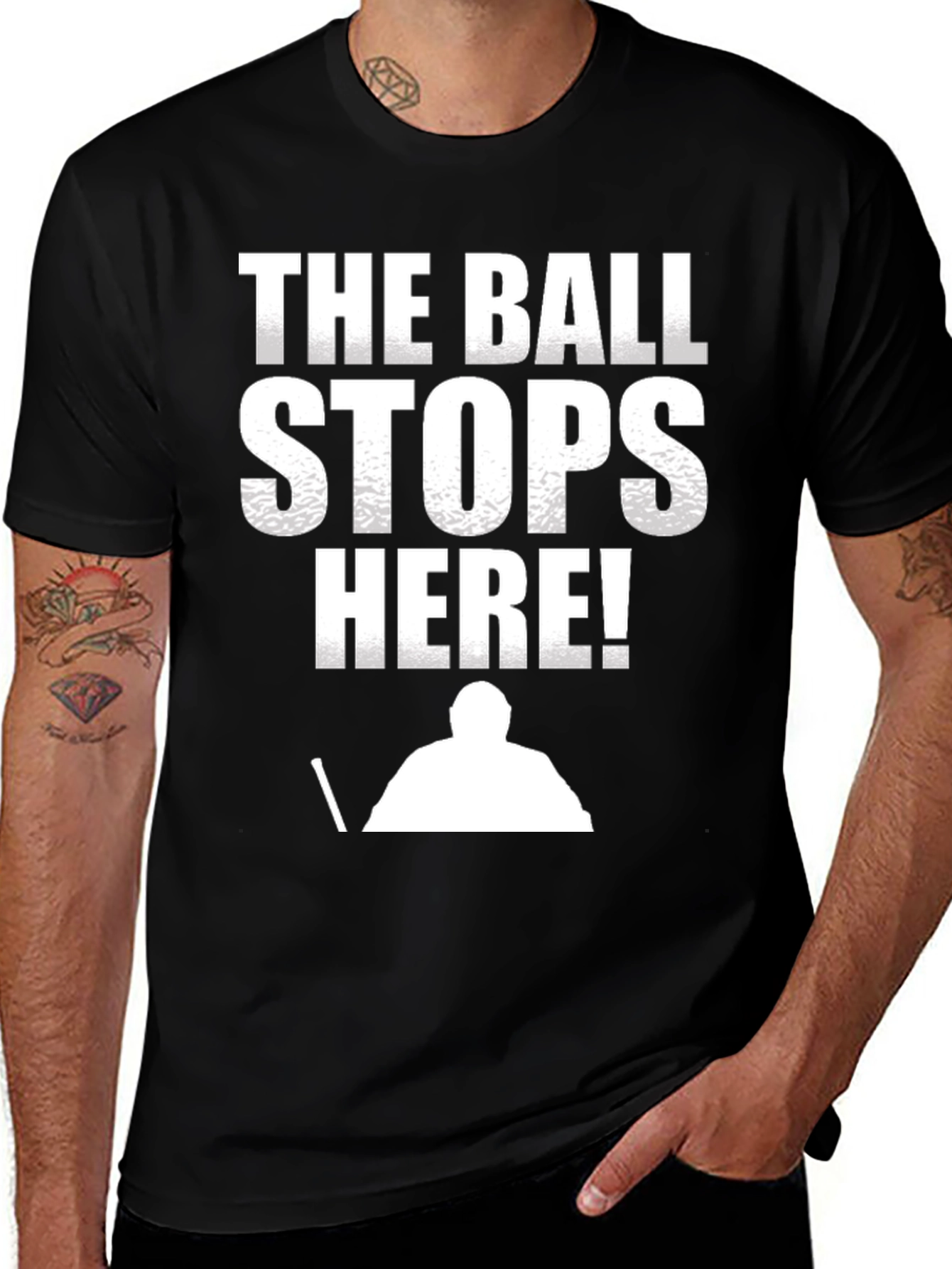 The Ball Stops Here! T-Shirt - Hockey Goalie Tee