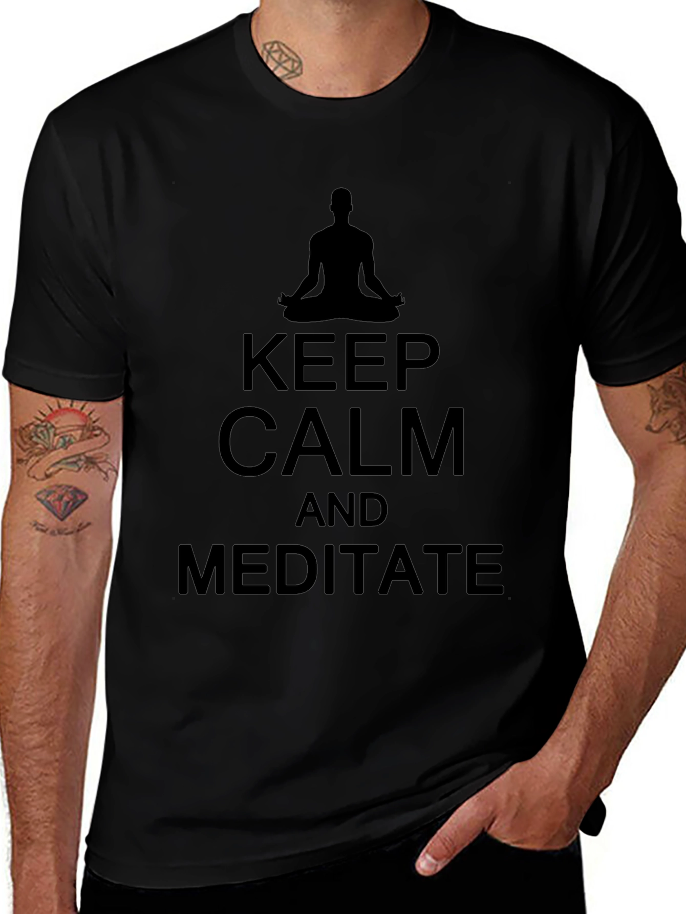 Variant 24 of Keep Calm and Meditate Black T-Shirt