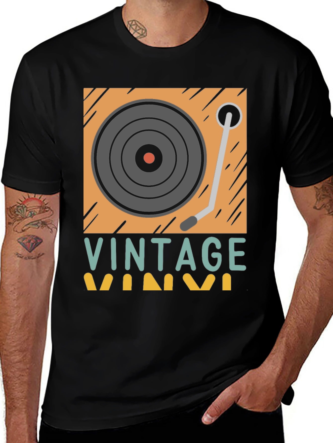 Variant 15 of Retro Vinyl Record Player Graphic T-Shirt