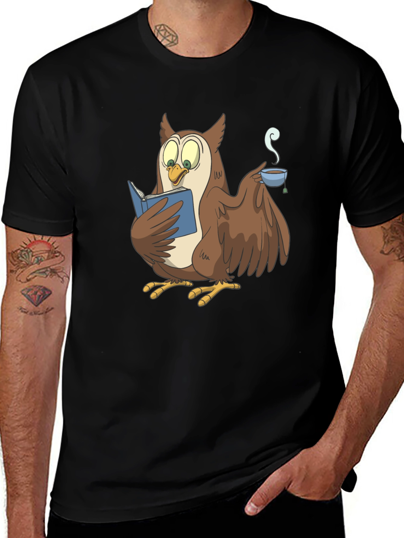 Variant 23 of Quirky Owl Reading Book Graphic T-Shirt