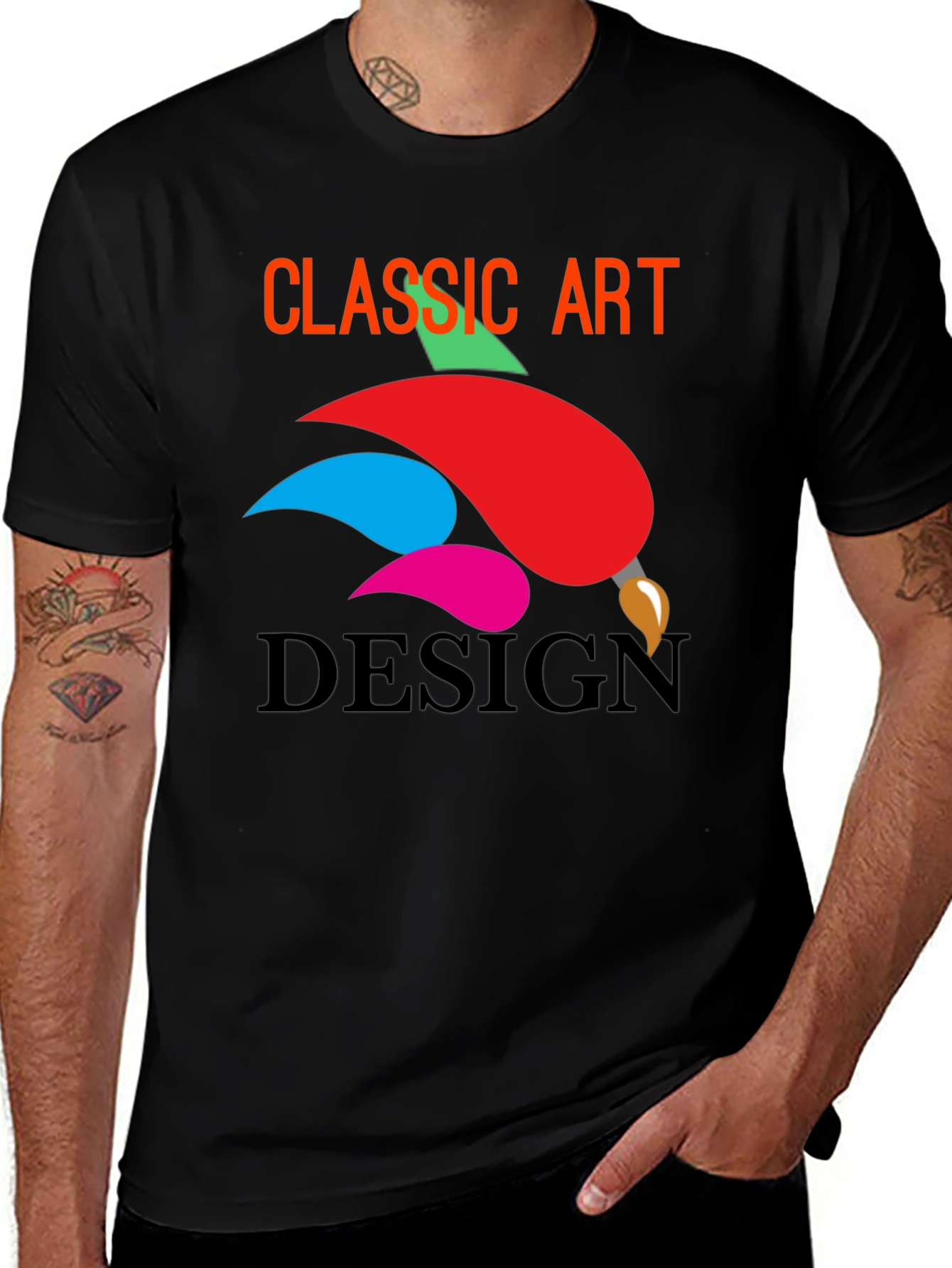 Variant 23 of Classic Art Design Black T-Shirt
