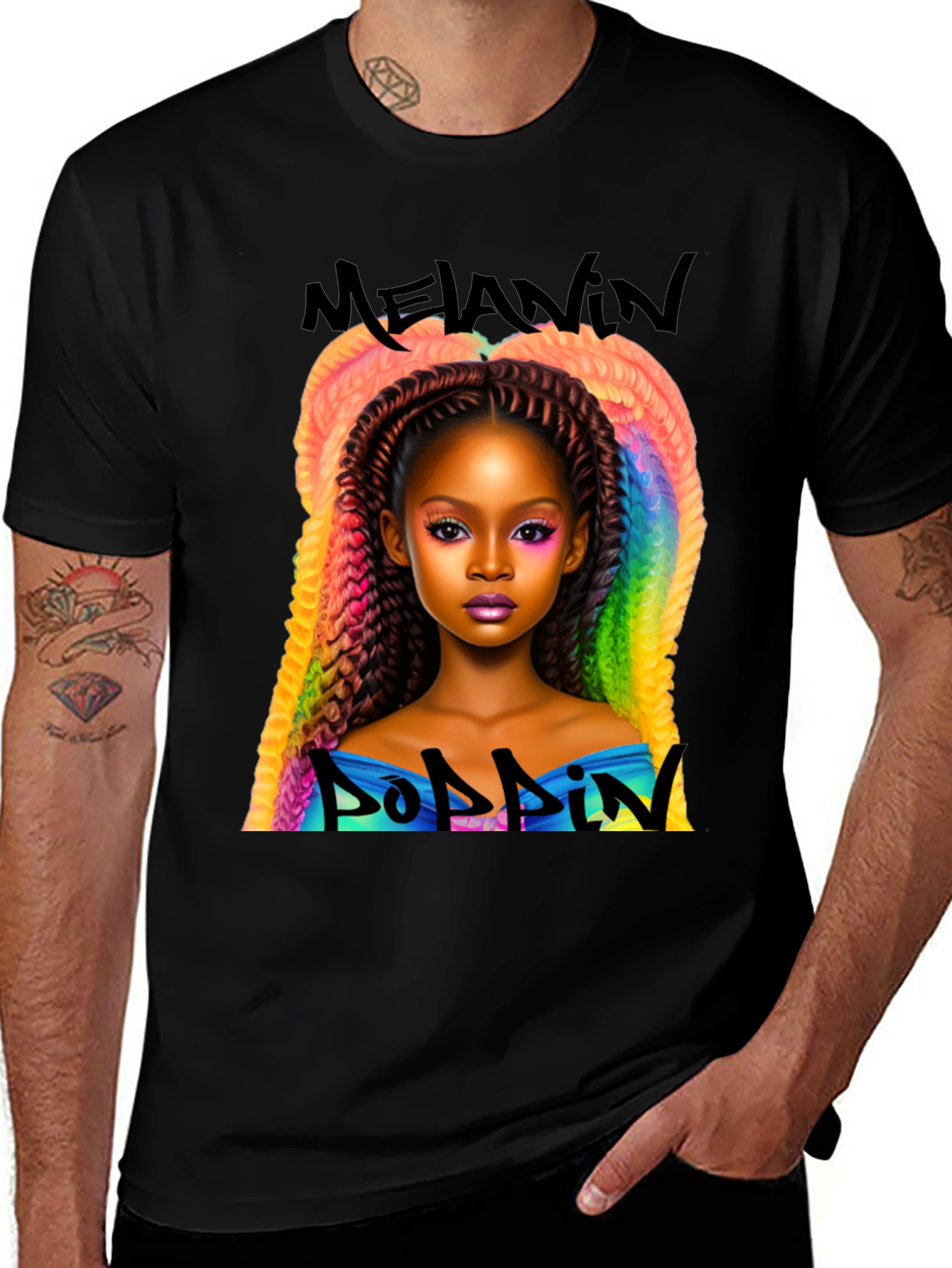 Variant 12 of Melanin Poppin' Black T-Shirt