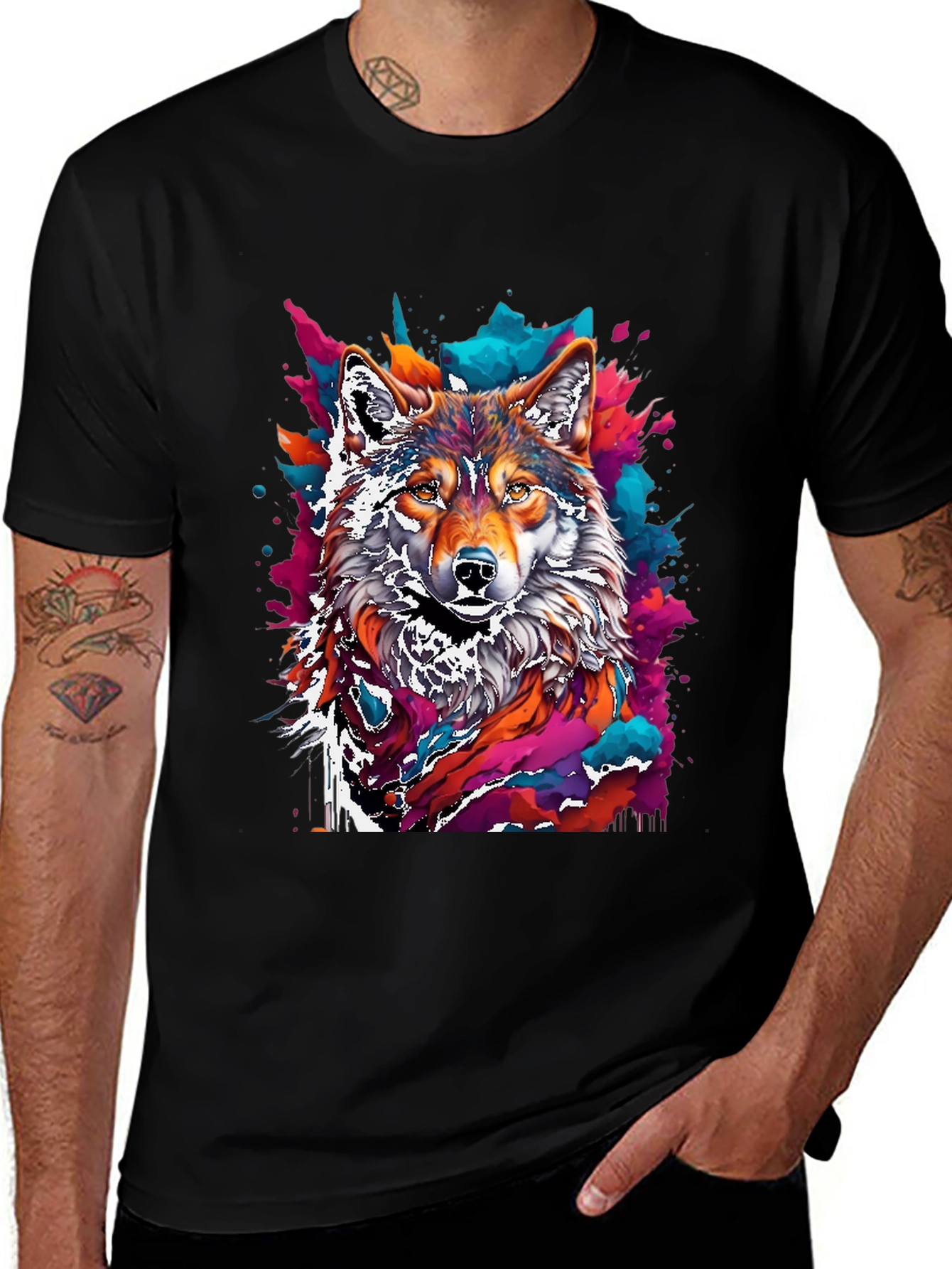 Variant 21 of Vivid Wolf Graphic T-Shirt - Unique Design