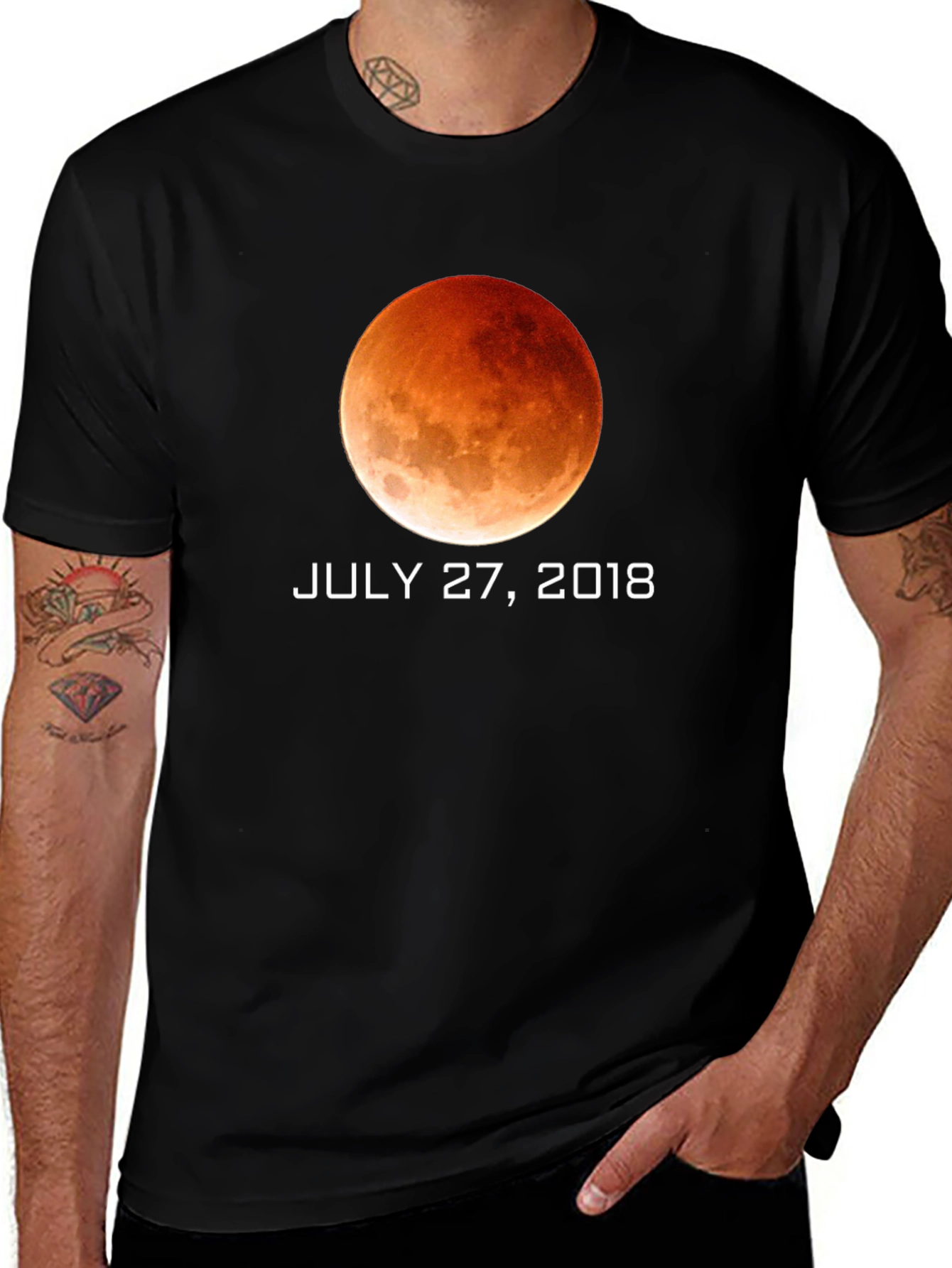 Blood Moon Lunar Eclipse July 27 2018 Black T-Shirt