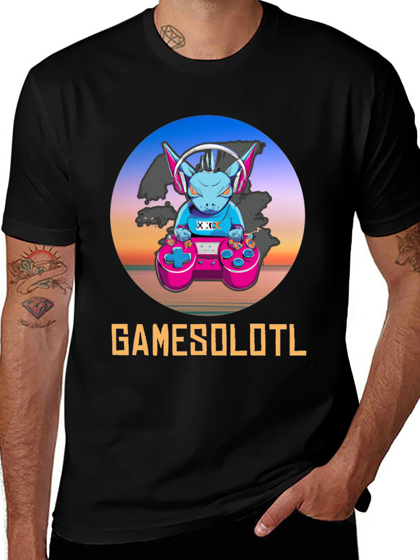 Black GAMESOLOTL Black Gaming T-Shirt  main image