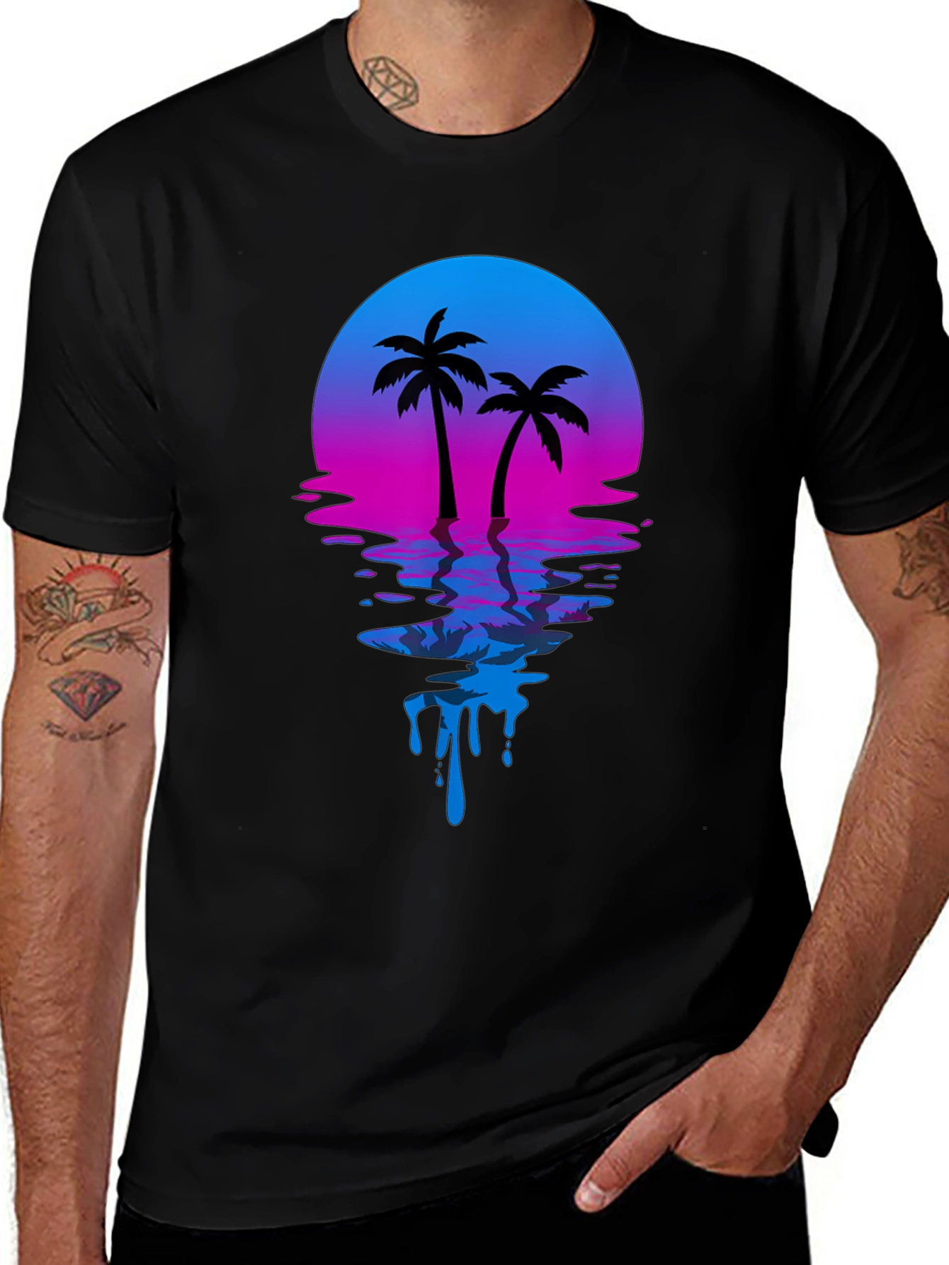 Variant 20 of Retro Sunset Palm Tree Graphic T-Shirt