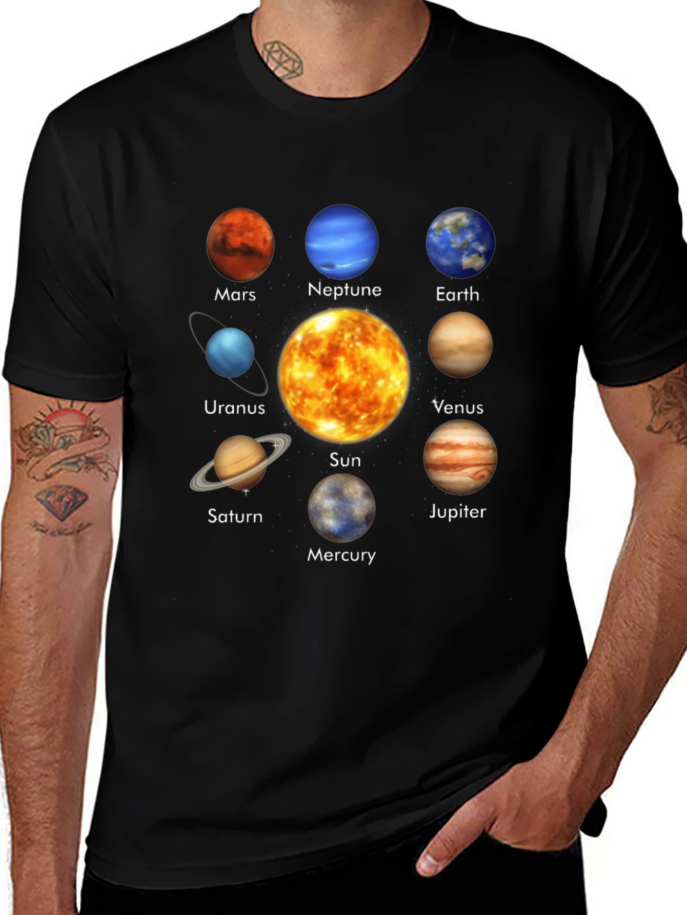 Variant 18 of Solar System Planets Graphic T-Shirt