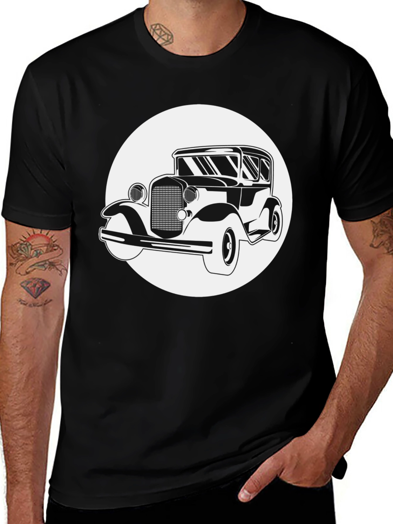Variant 12 of Vintage Car Graphic T-Shirt - Classic Style