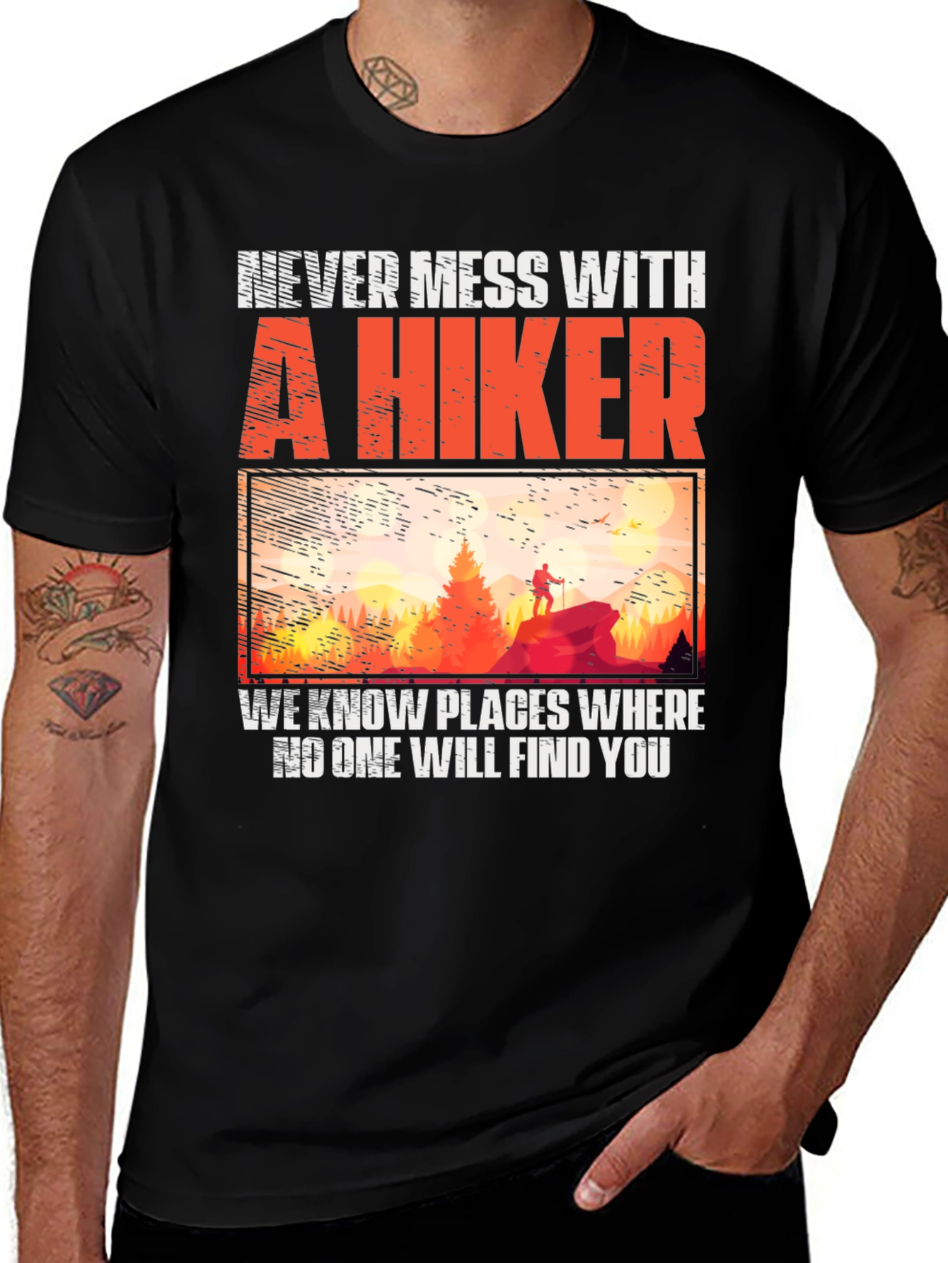 Variant 7 of Never Mess With A Hiker Graphic Tee