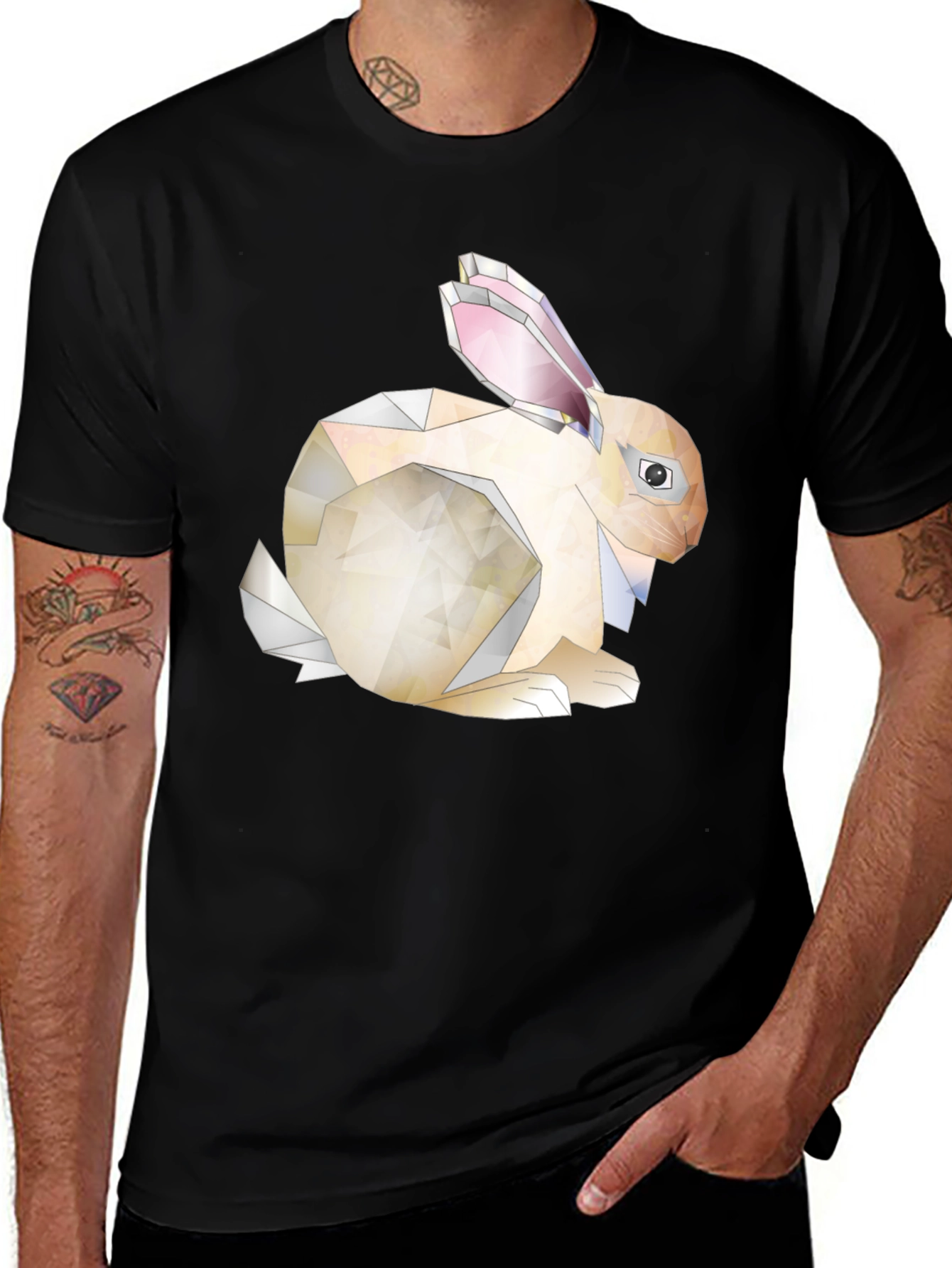 Variant 17 of Geometric Bunny Graphic Tee - Unique Style