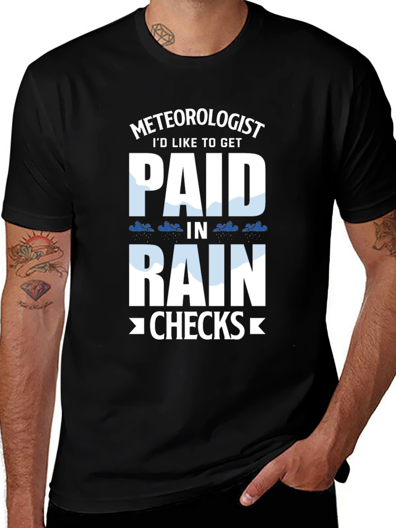 Variant 17 of Meteorologist Rain Checks Funny T-Shirt