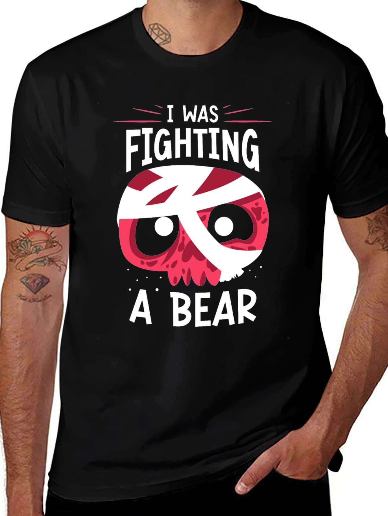 Variant 17 of I Was Fighting A Bear Funny Graphic T-Shirt