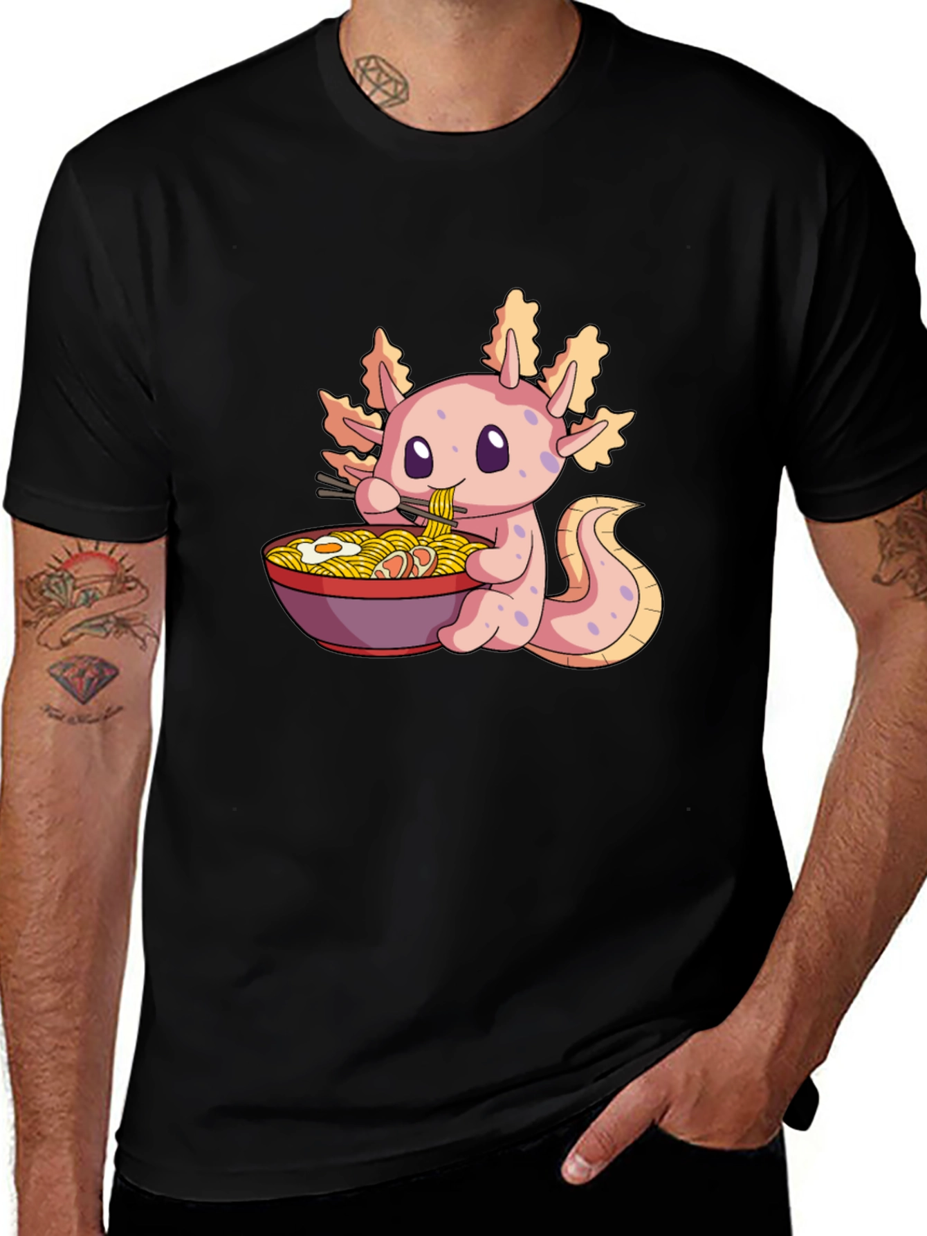 Variant 6 of Axolotl Ramen T-Shirt - Cute & Unique Tee