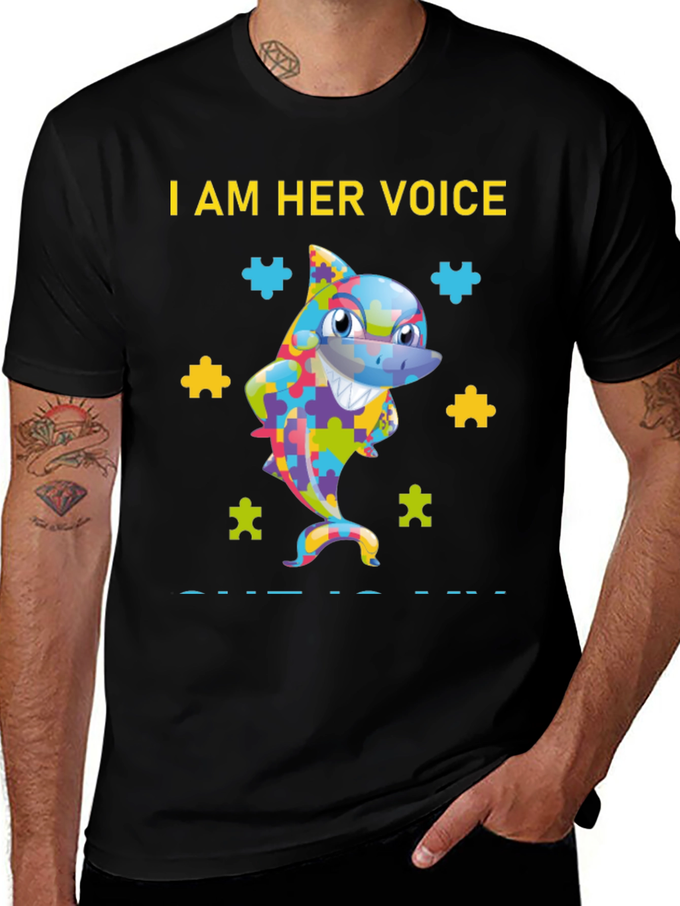 Variant 26 of Autism Awareness Shark T-Shirt - Her Voice