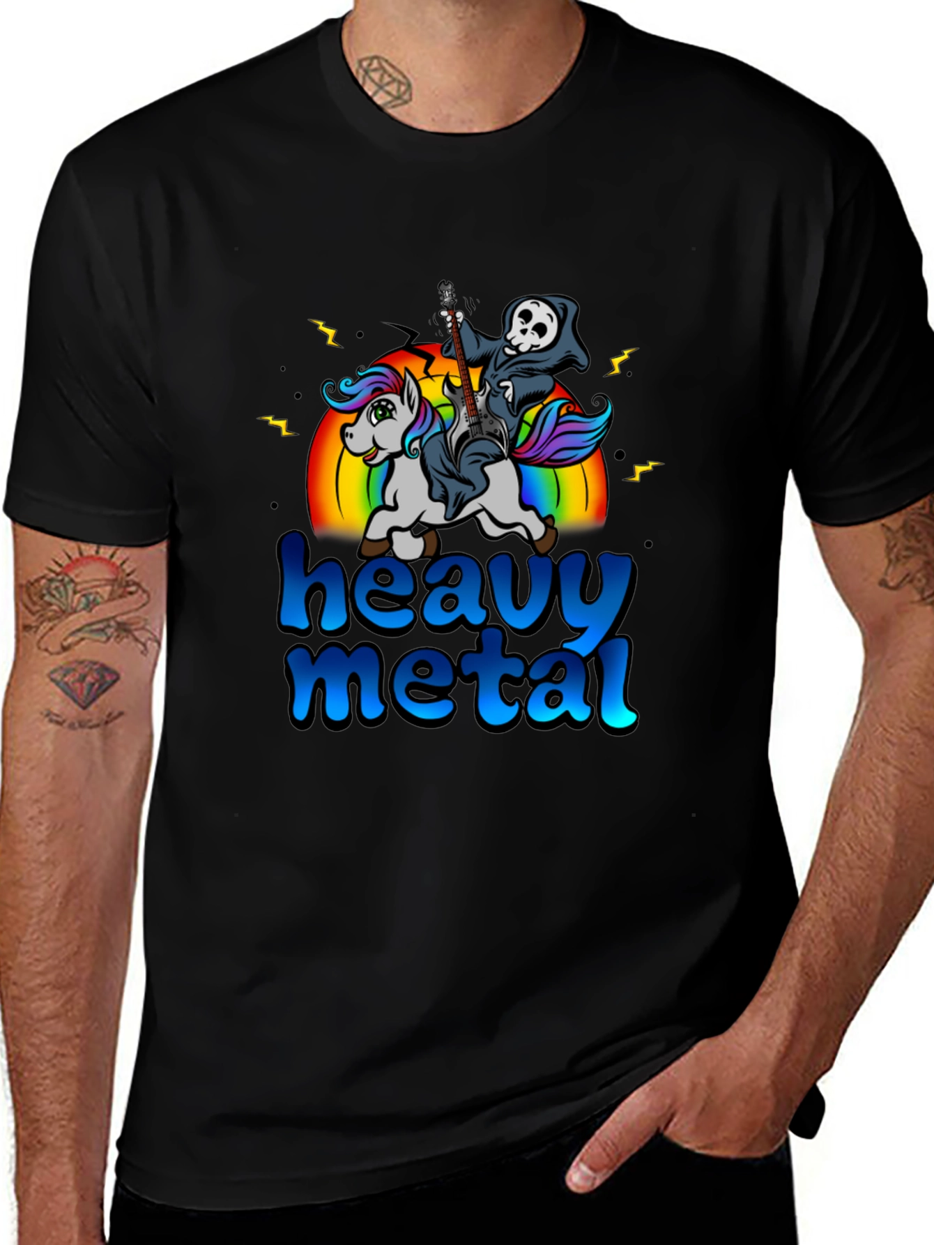 Variant 9 of Heavy Metal Grim Reaper Unicorn T-Shirt