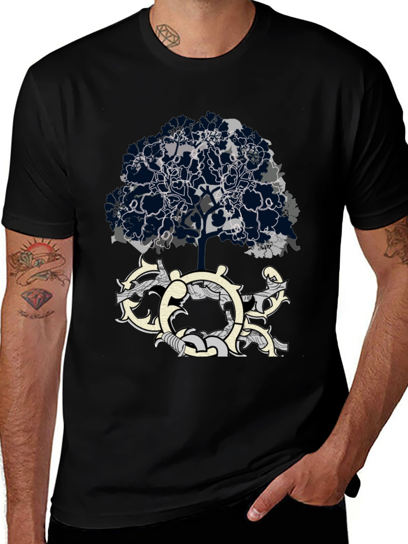 Variant 17 of Tree of Life Graphic Tee - Men's Black T-Shirt