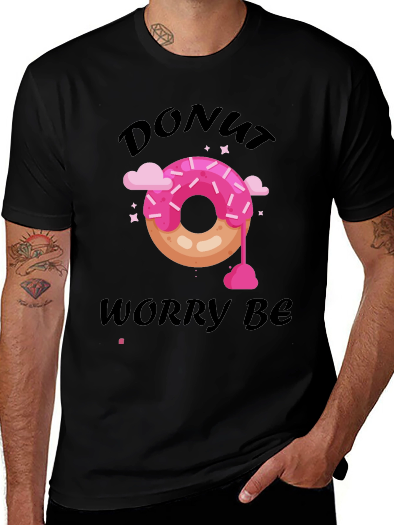 Variant 18 of Donut Worry Be Happy Graphic T-Shirt