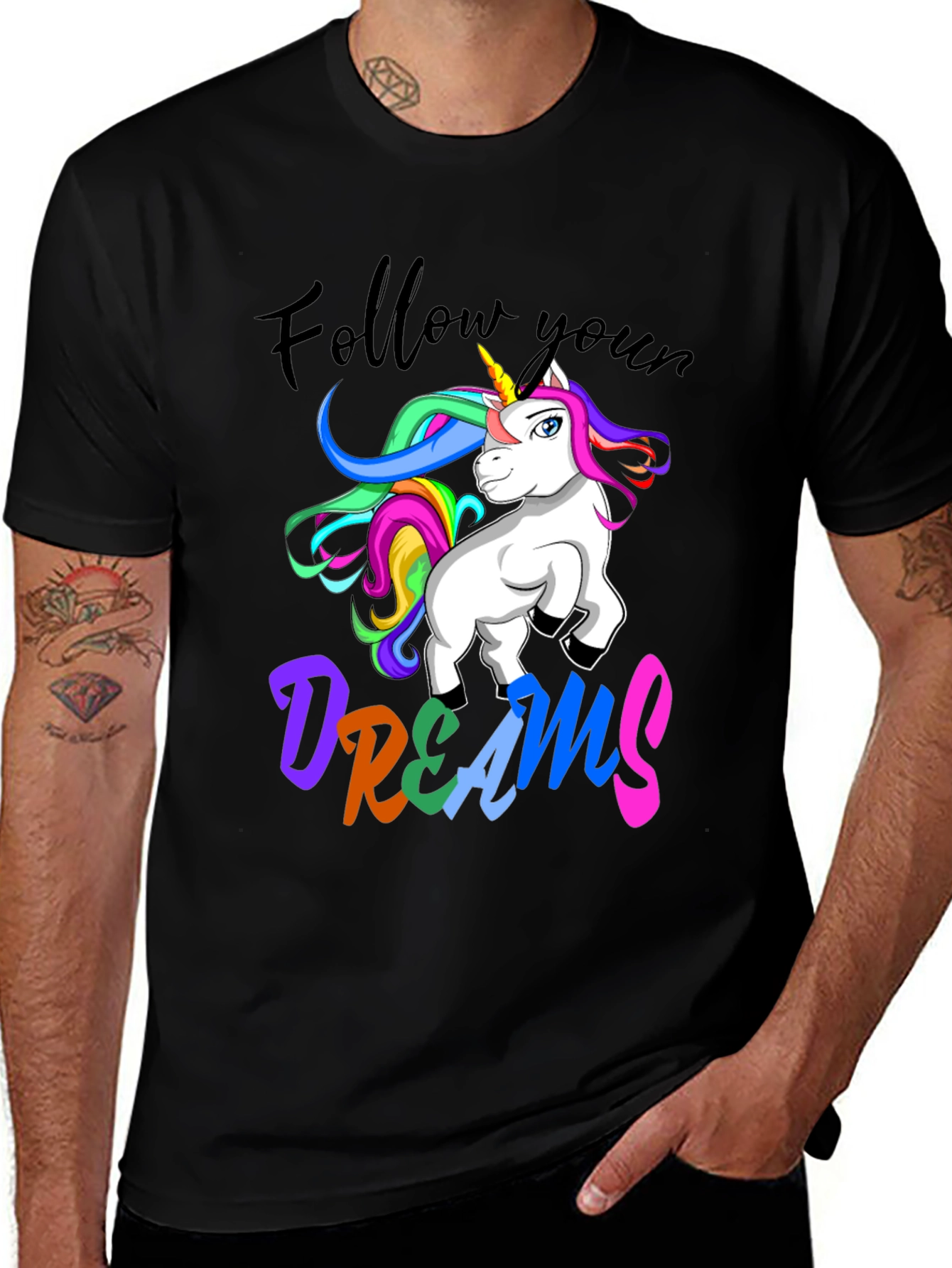 Variant 28 of Unicorn Dreams Black T-Shirt