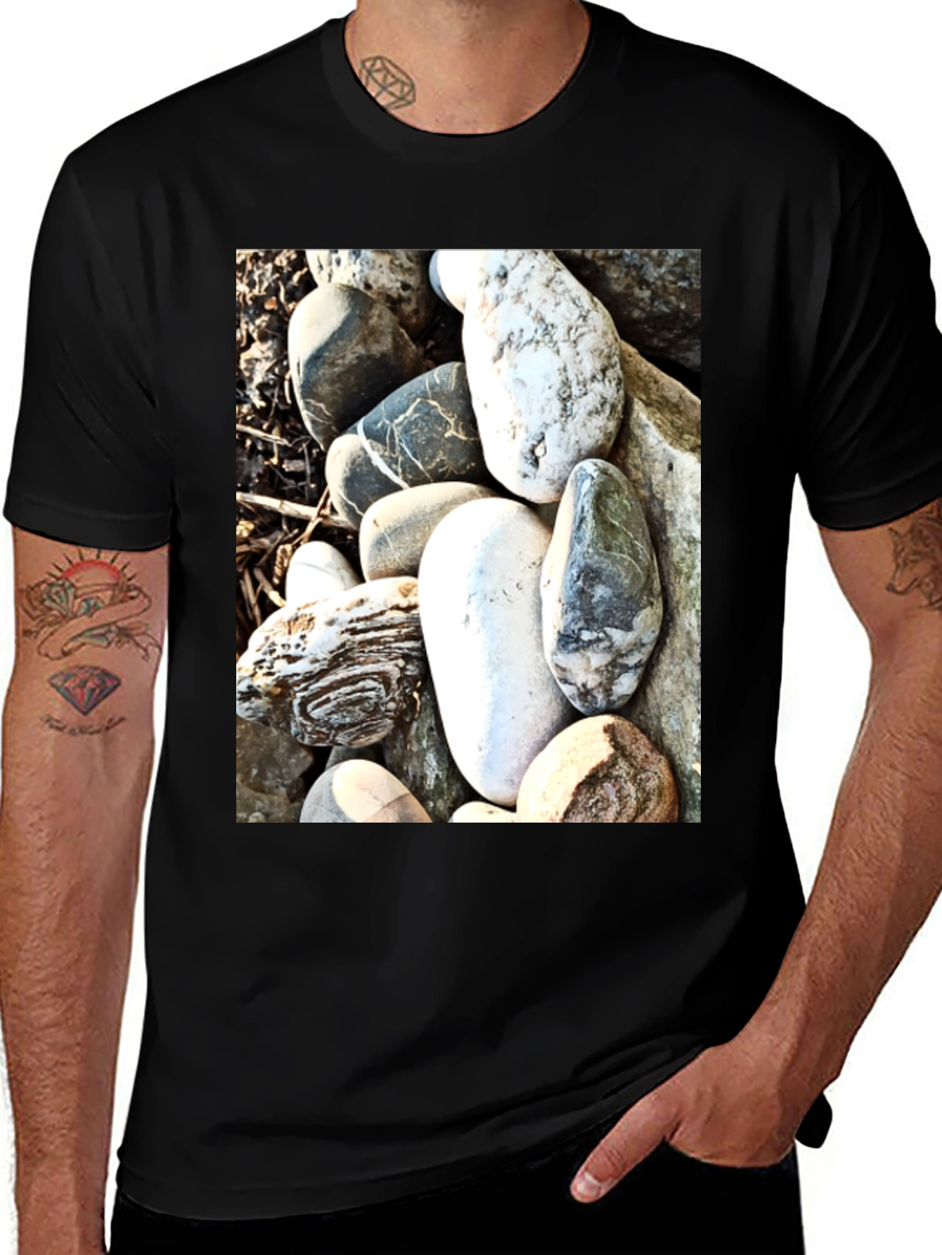 Variant 10 of Stone Print Tee - Unique Rock Design